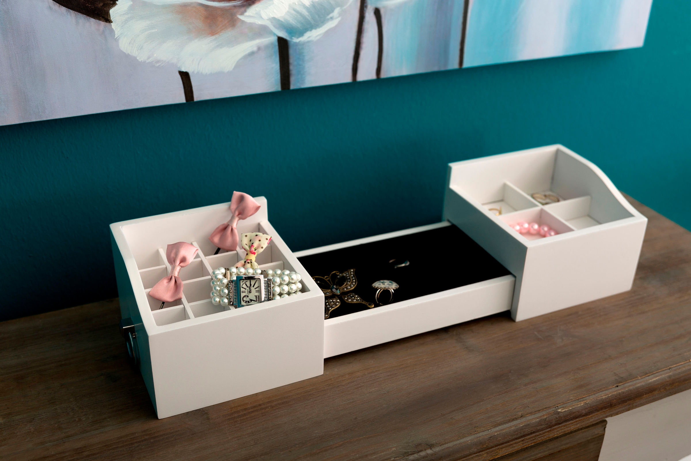 Myflair Möbel & Accessoires weiß«, ideal auch als Kosmetikbox kaufen ausziehbar, | Schmuckkasten BAUR »Marlisa