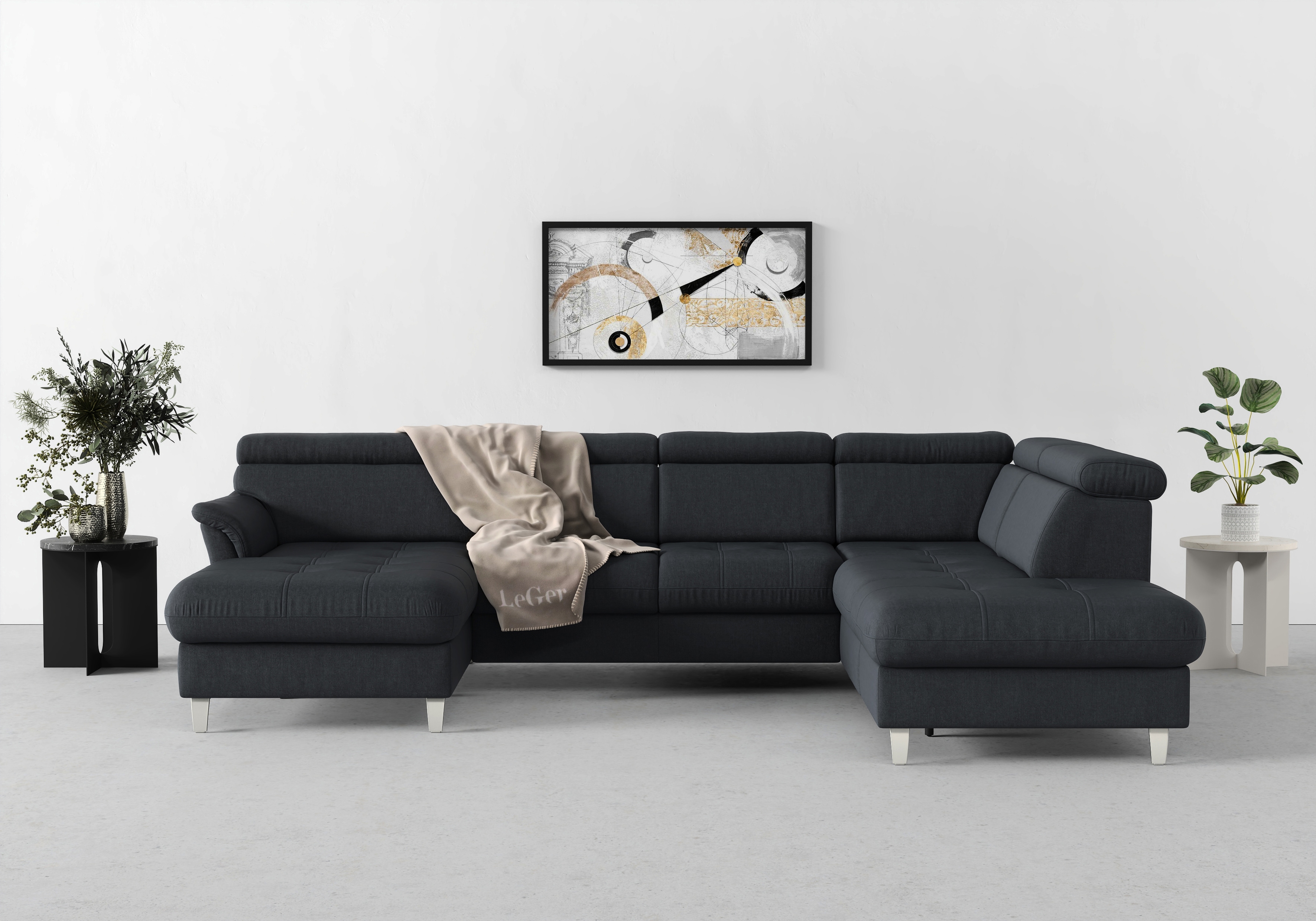 sit&more Wohnlandschaft "Marano U-Form" inklusive Kopfteilverstellung, optional Schlaffunktion & Bettkasten