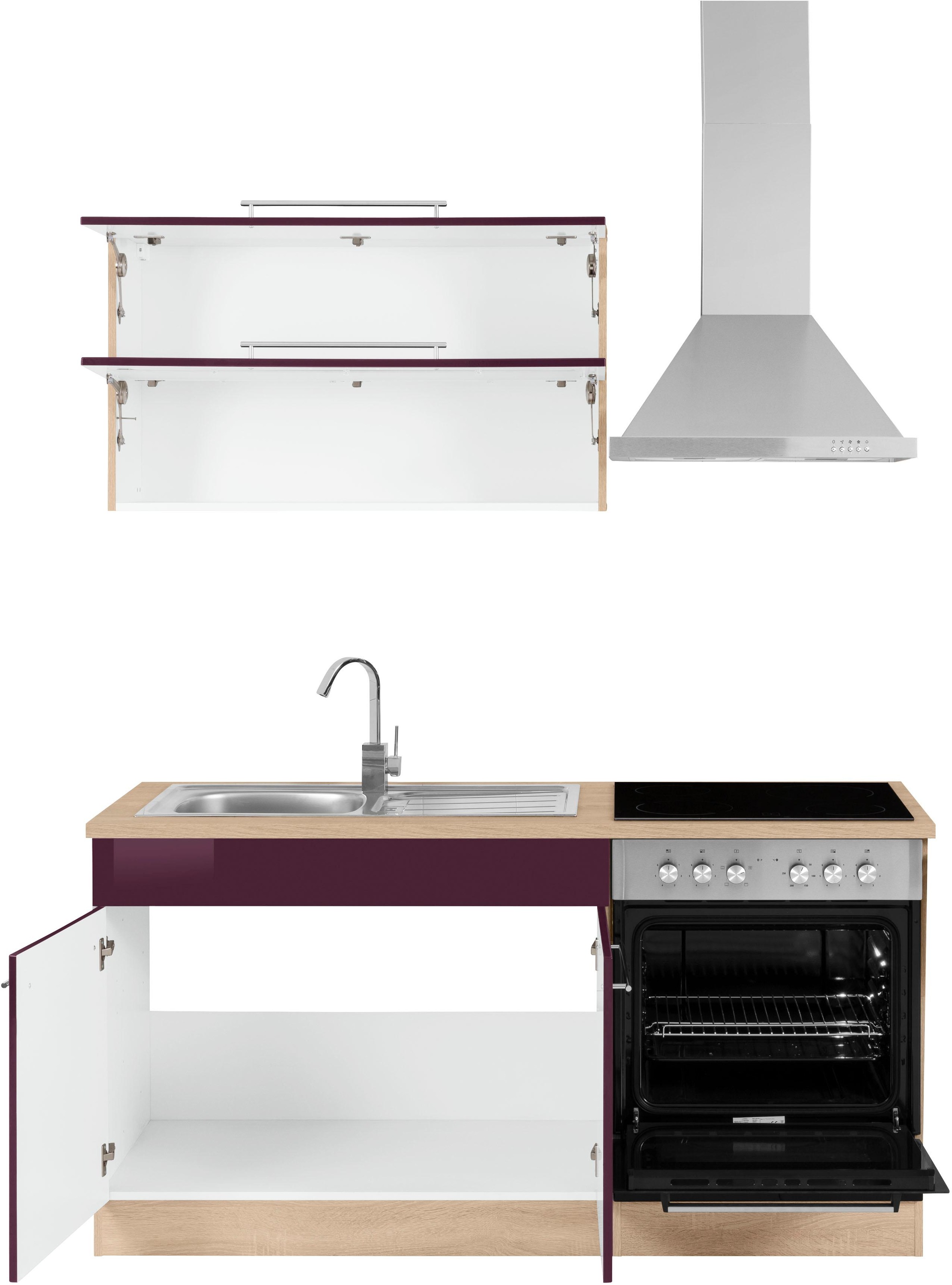 KOCHSTATION Küchenzeile »KS-Eton«, mit E-Geräten, Breite 160 cm
