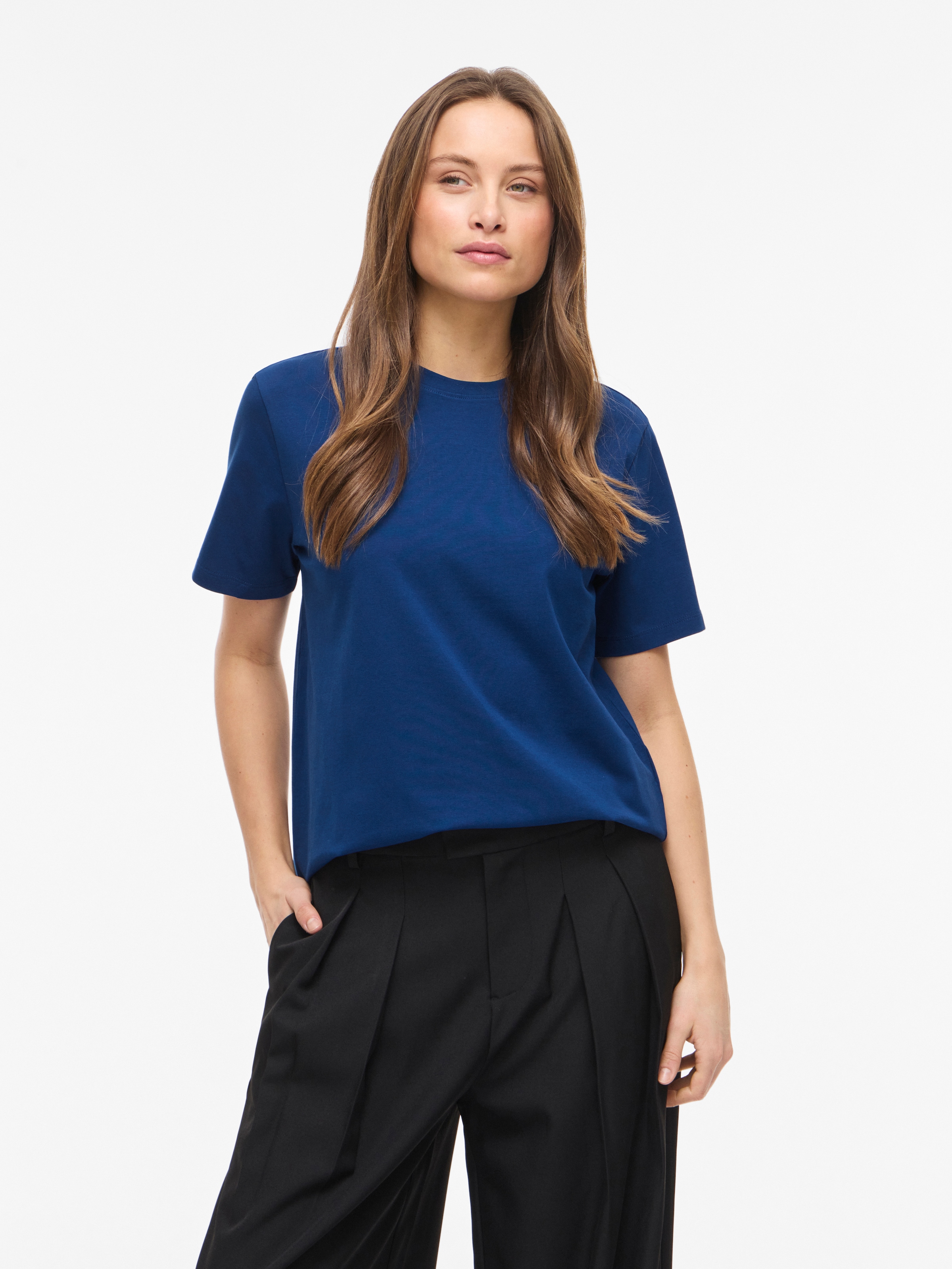 Vila 1100000002199 "VINORA S/S T-SHIRT - NOOS" Baumwollmischung, regular fit