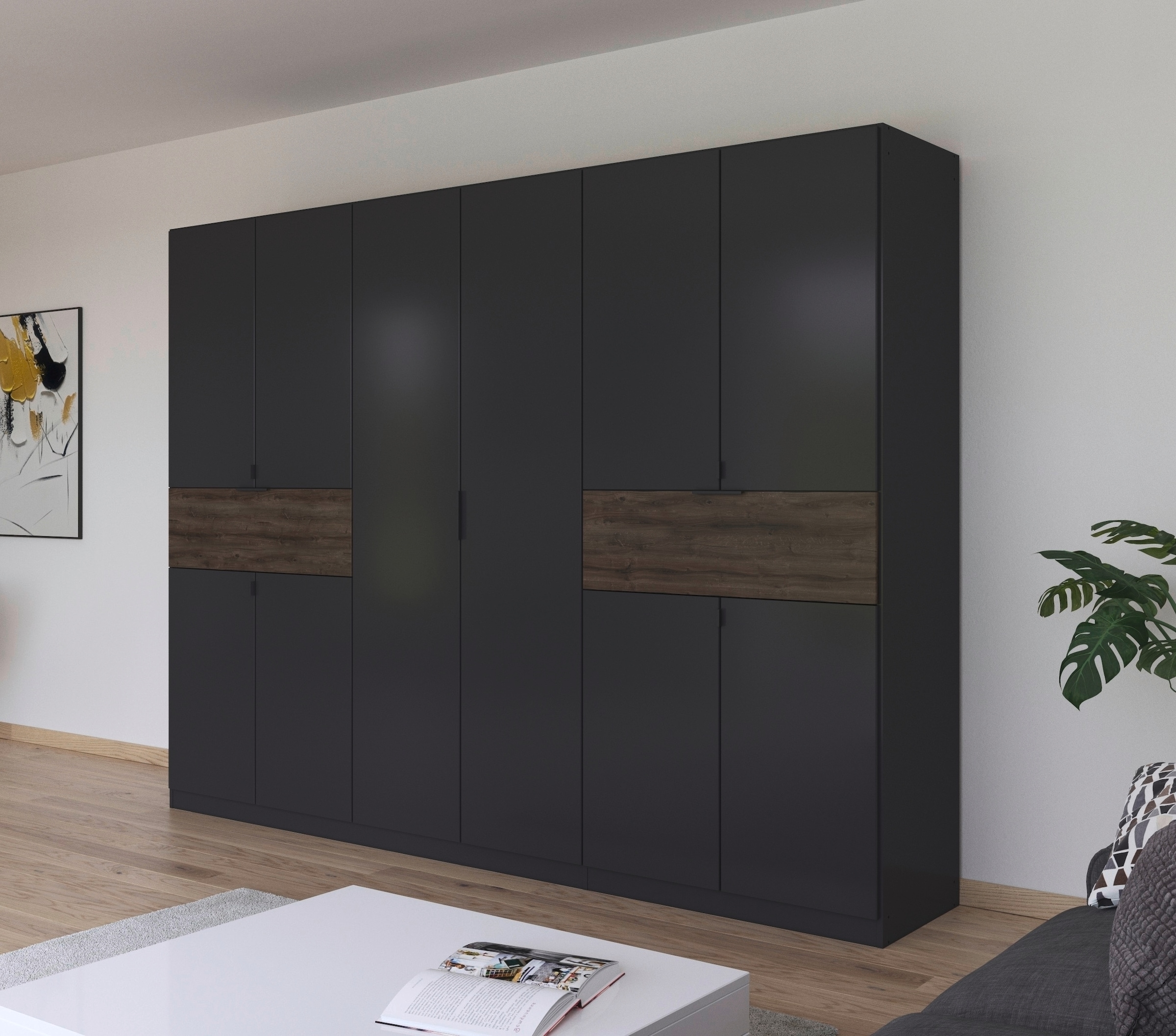 rauch Drehtürenschrank »Kleiderschrank Schrank Garderobe Wäscheschrank TICAO«, (Schubladen in der Höhe variabel positionierbar), mit 2 geräumigen Schubladen, viel Stauraum MADE IN GERMANY