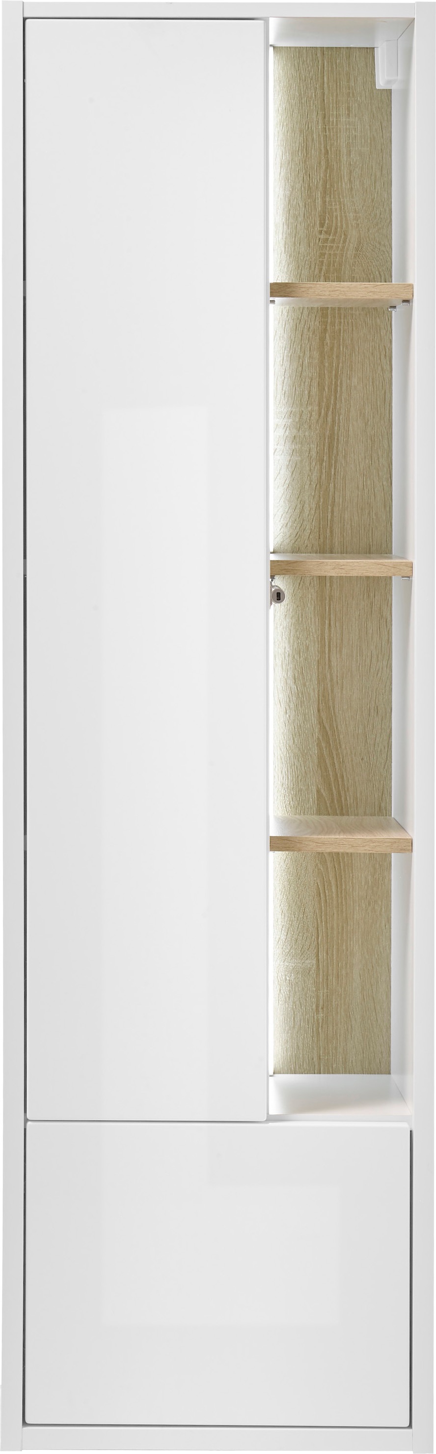Places of Style Badmöbel-Set »Studio Line, Bad im modernen Design, 4-teiliges Badezimmer«, (4 St.), Schrank, Waschtisch und Spiegel, in zwei Farben verfügbar, Stauraum