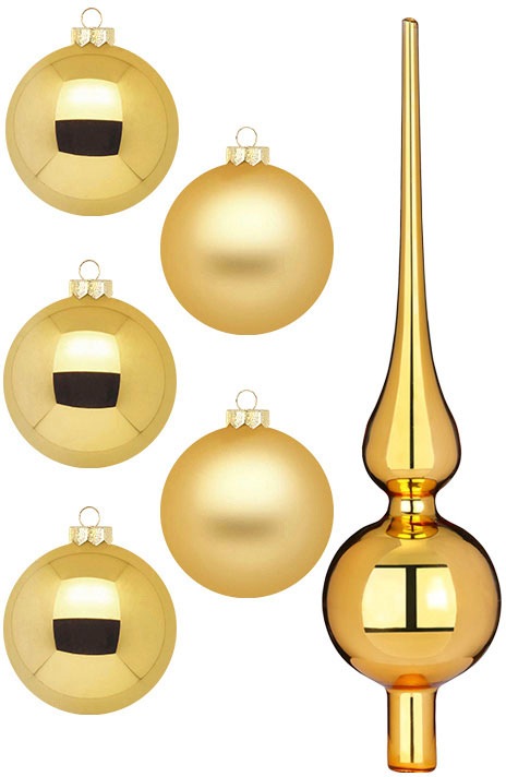 MAGIC by Inge Weihnachtsbaumkugel "Inkagold, Weihnachtsdeko, Christbaumschmuck", (Set, 46 St.), Christbaumkugeln aus Gla