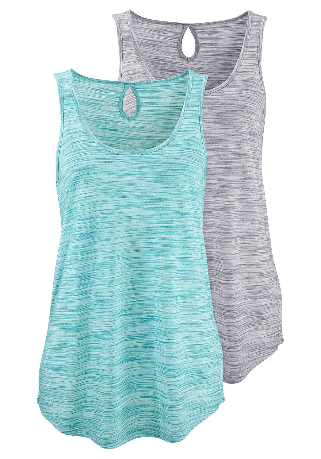 Tanktop, (2er-Pack), mit kleinem Cut-Out im Nacken