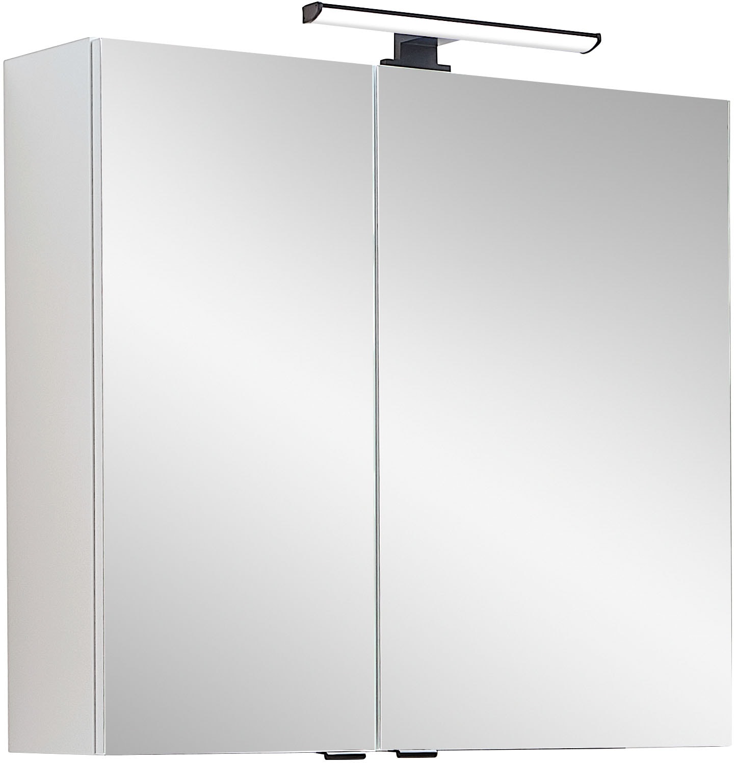 Saphir Badezimmerspiegelschrank "Quickset 500, 2 Türen, 67cm Breit, Led-Aufsatzleuchte" Inkl. Schalter Und Steckdose