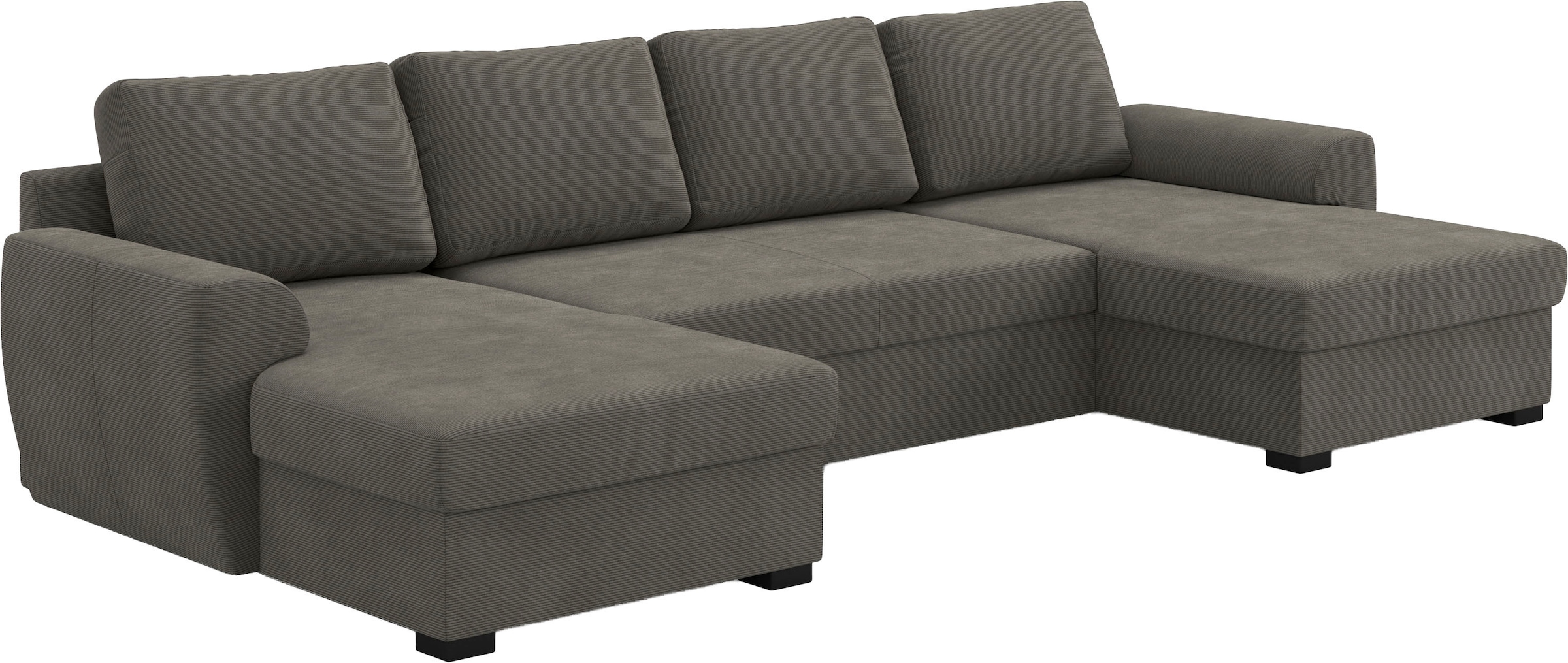 COTTA Wohnlandschaft »Drift U-Form Recamiere, Breite 327 cm« optional auch mit Schlaffunktion, Wellenunterfederung