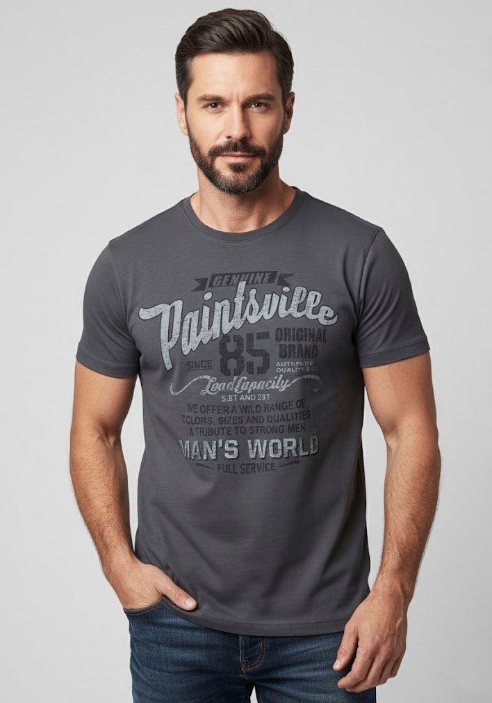 Mans World T-Shirt Kurzarm, mit stylischem Print, Rundhalsausschnitt, aus B günstig online kaufen