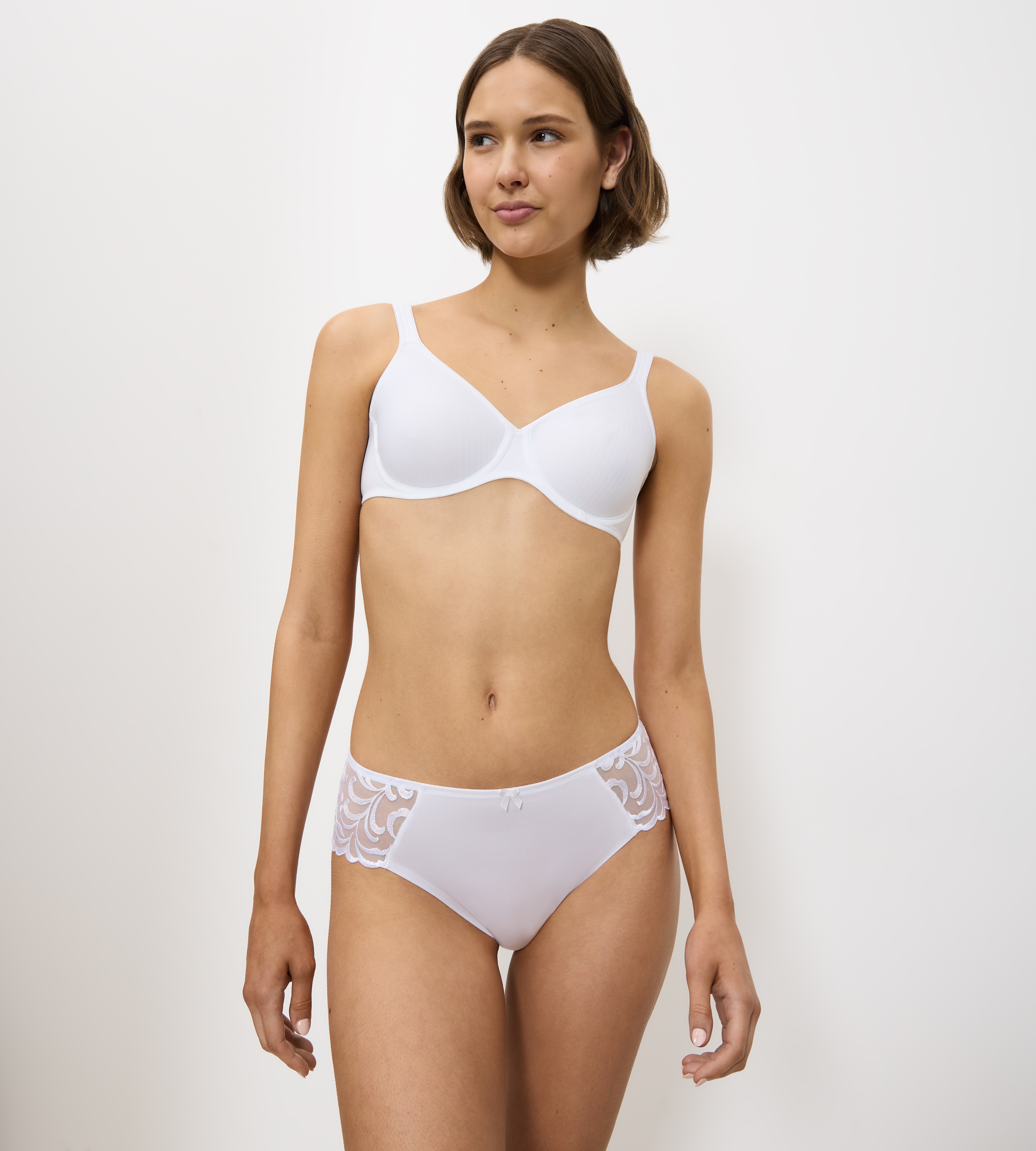 Triumph Bügel-BH "Modern Soft+Cotton W" mit dezenten Glanz-Streifenmuster und breiten Trägern