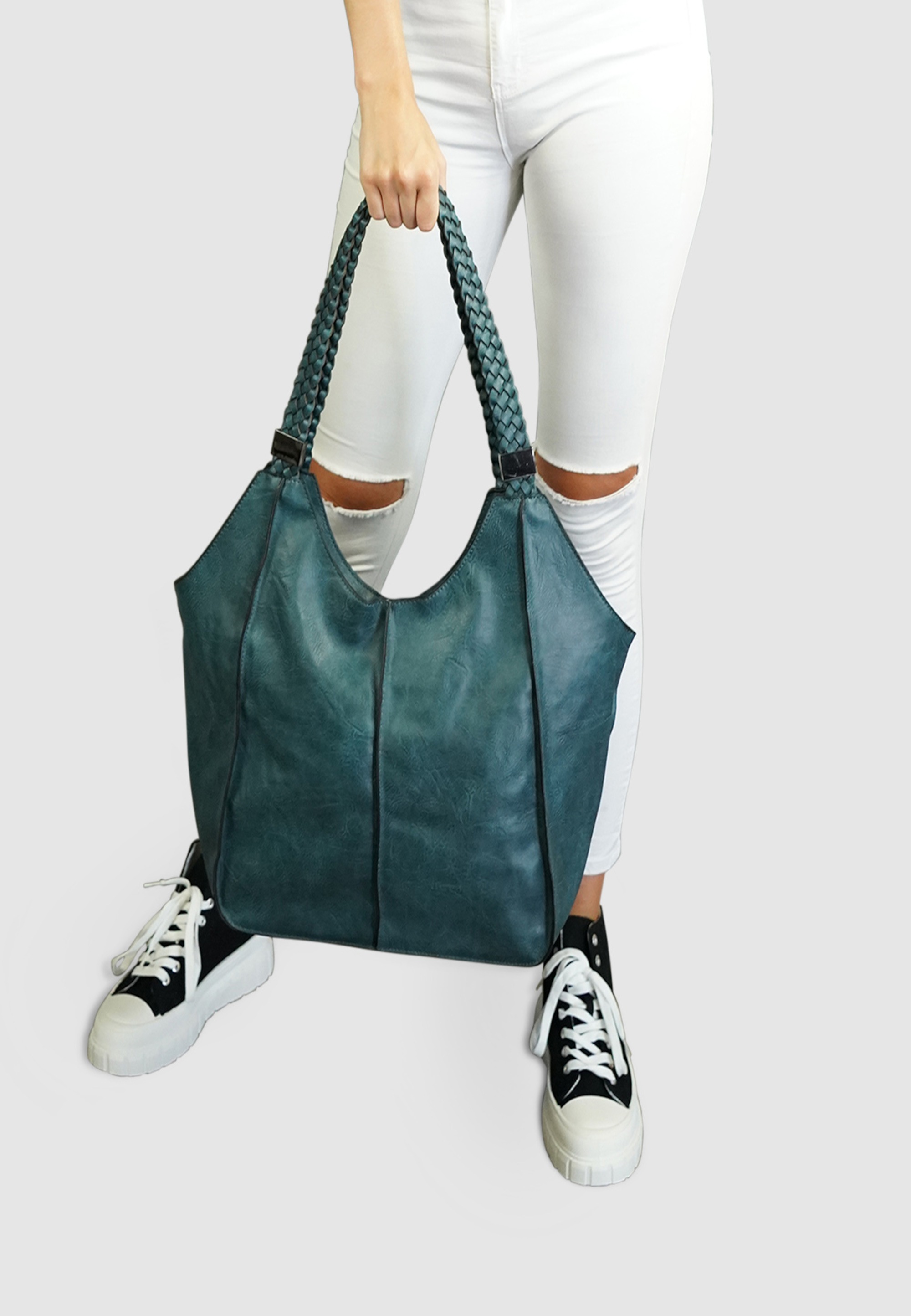Emma & Kelly Schultertasche »ANILA«, mit geflochtenem Henkel
