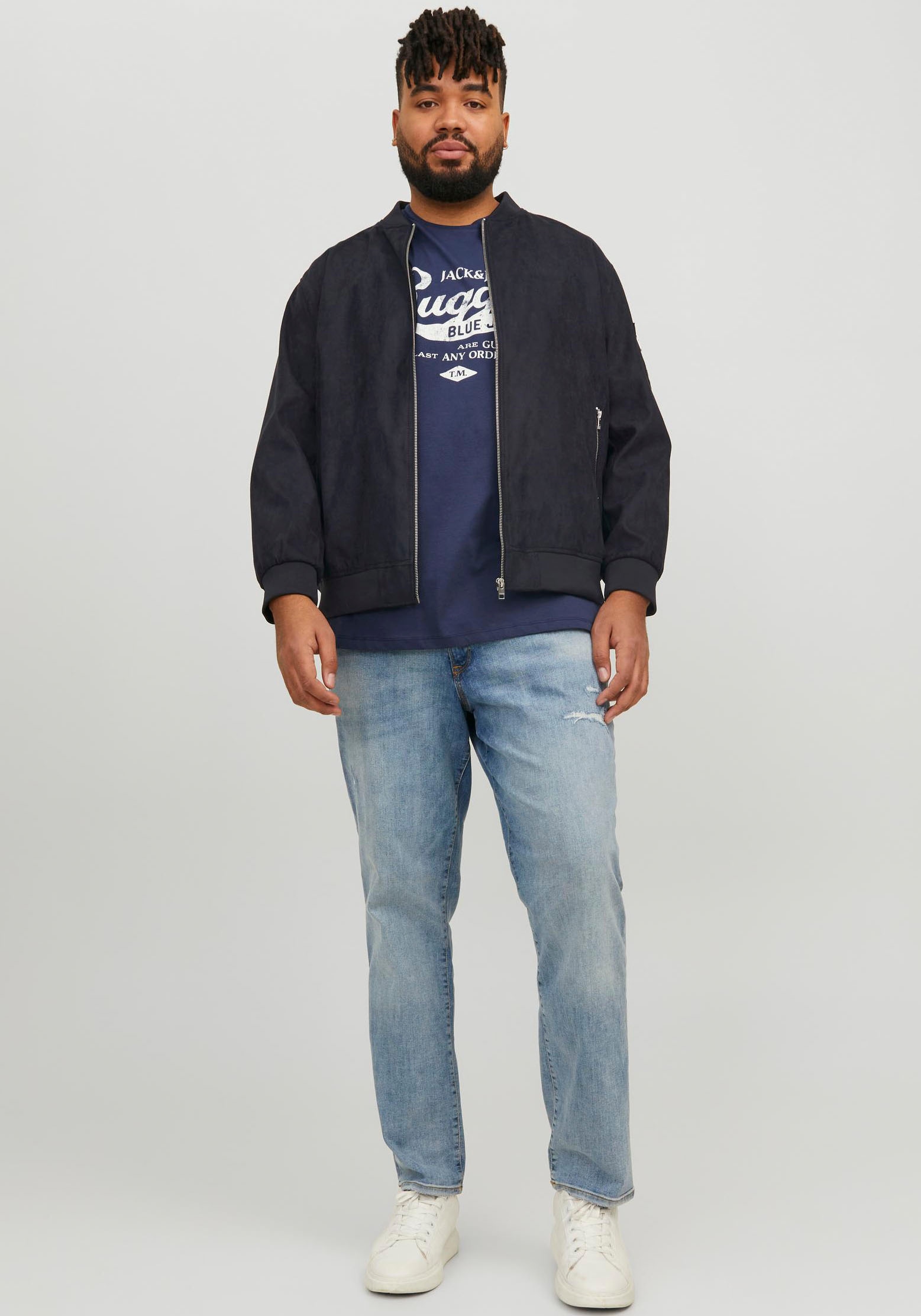 Jack & Jones PlusSize Blouson »JJEROCKY FAUX SUEDE BOMBER PLS«