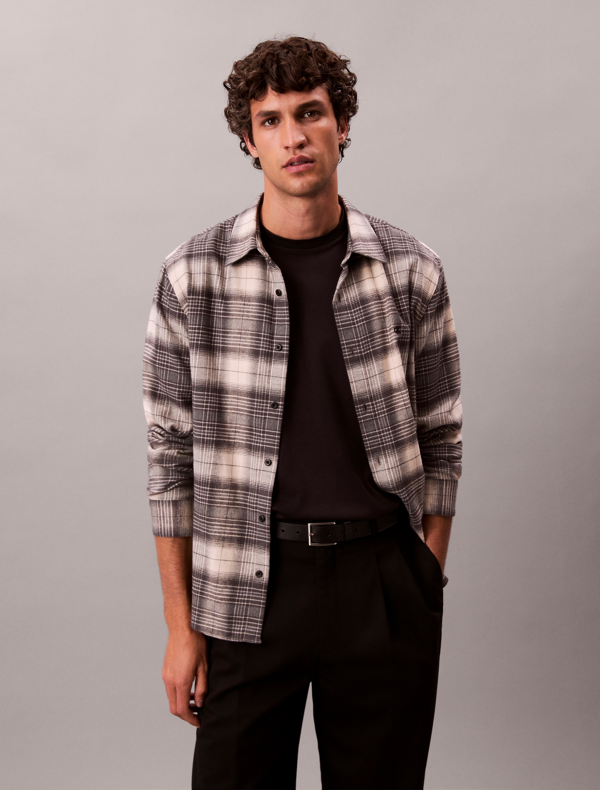 Calvin Klein Jeans Langarmhemd "LS BRUSHED PLAID EASY SHIRT", Mit Rundhalsa günstig online kaufen