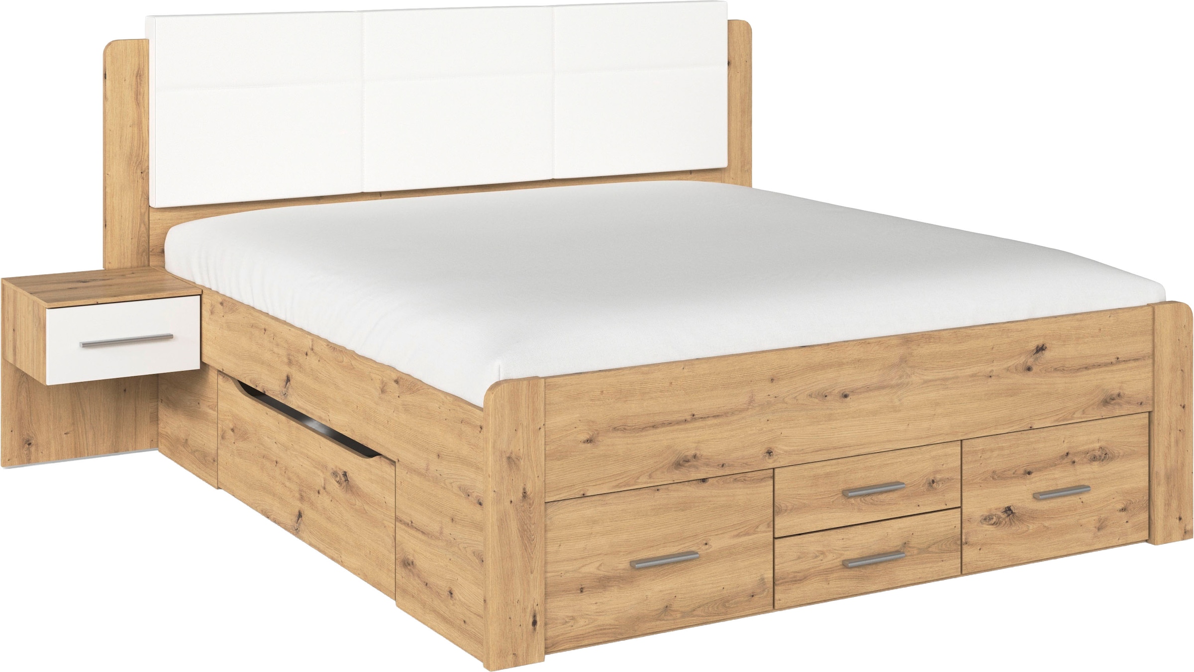 rauch Schlafzimmer-Set »Komplettschlafzimmer Schlafzimmer Stauraumbett MADE IN GERMANY« Set, Liegefläche 180x200, Schrank Maße B/H/T: 271/210/54 cm, 4 tlg. tlg.