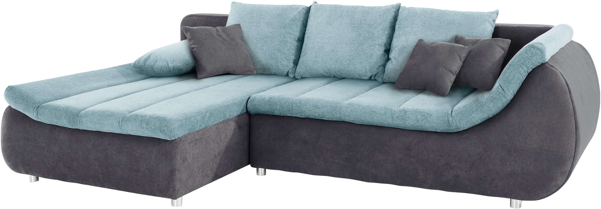 INOSIGN Ecksofa »Imola, elegant und modern, aktuelle Steppung im Sitz, bequem, L-Form«, frei im Raum stellbar, wahlweise mit Bettfunktion und Bettkasten