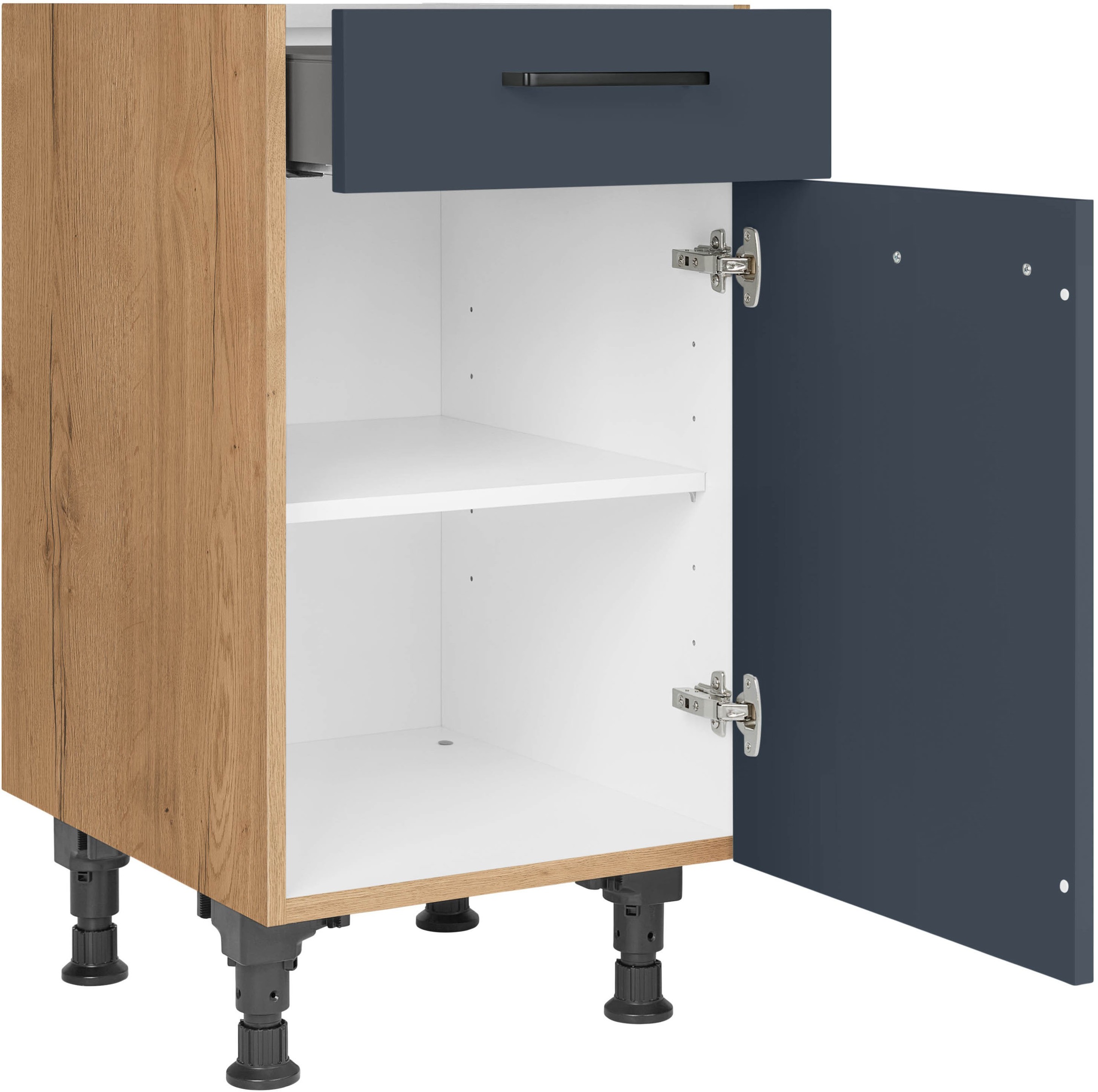 nobilia® Unterschrank »"Easytouch", Ausrichtung wählb., vormontiert, in den Breiten 30, 45 &«, 60 cm Breite, mit höhenverstellbaren Sockelfüßen, vormontiert