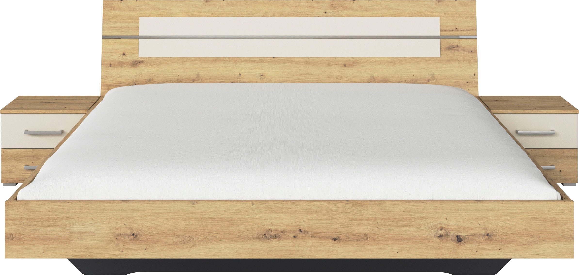 rauch Bettanlage »Doppelbett Futonbett BURANO in schwebender Optik« Set, 3 Stk. tlg. und abgesetztem Kopfteil mit 2 Nachttischen MADE IN GERMANY