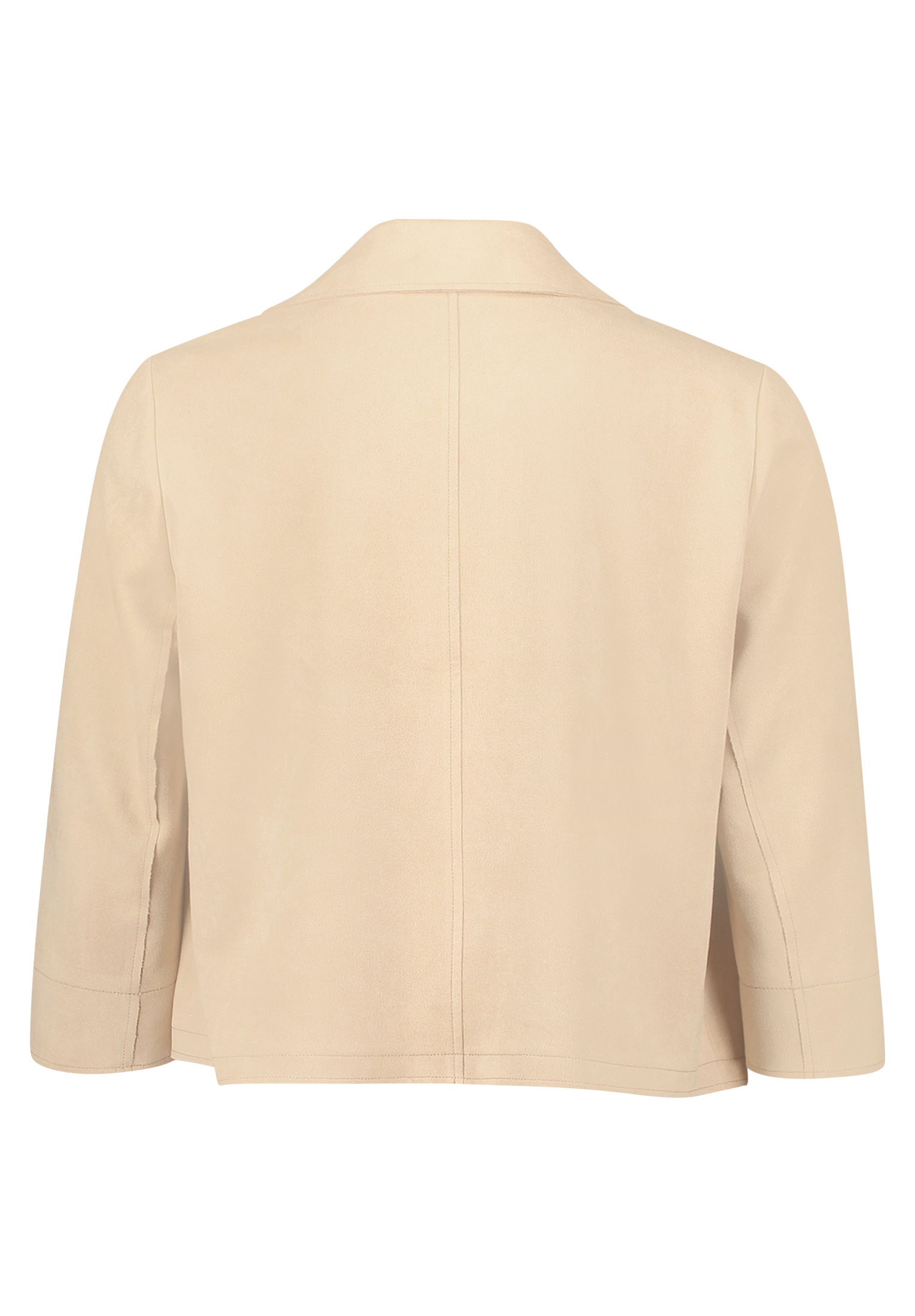 Jackenblazer BETTY BARCLAY "Damen mit Reißverschluss", Damen, Gr. 46, beige, Samt, Obermaterial: 92% Polyester, 8% Elasthan, gerade normal, Blazer 4