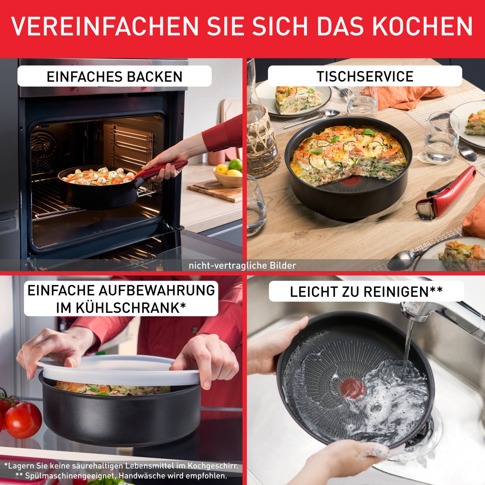 Thumbnail - Tefal Topf-Set "Ingenio SoLight, Topf und Pfannenset abnehmbarer Griff, stapelbar" Set, 3x Pfannen 22/24/28cm, 2x Kasser...