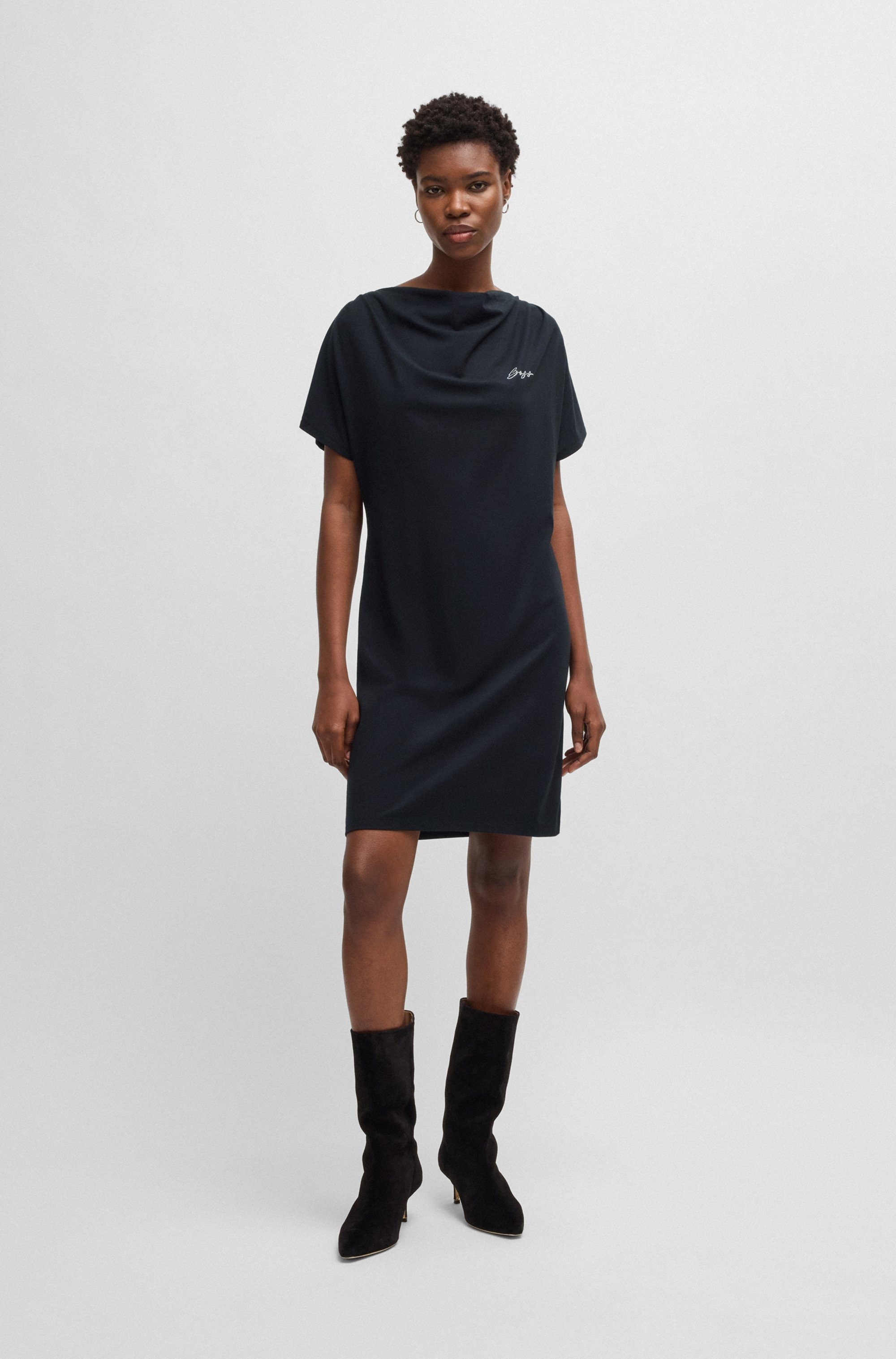 BOSS ORANGE Jerseykleid "Esja Premium Damenmode", mit hochgeschlossenem Was günstig online kaufen