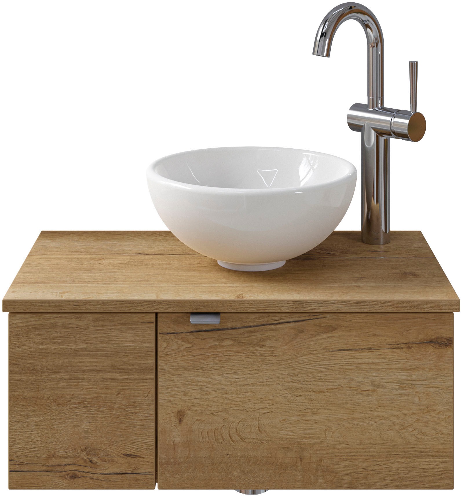 Saphir Badmöbel-Set »Serie 6915«, (4 St.), Gäste-Bad, 61 cm breit, mit LED-Spiegel, offenem Fach und 2 Türen