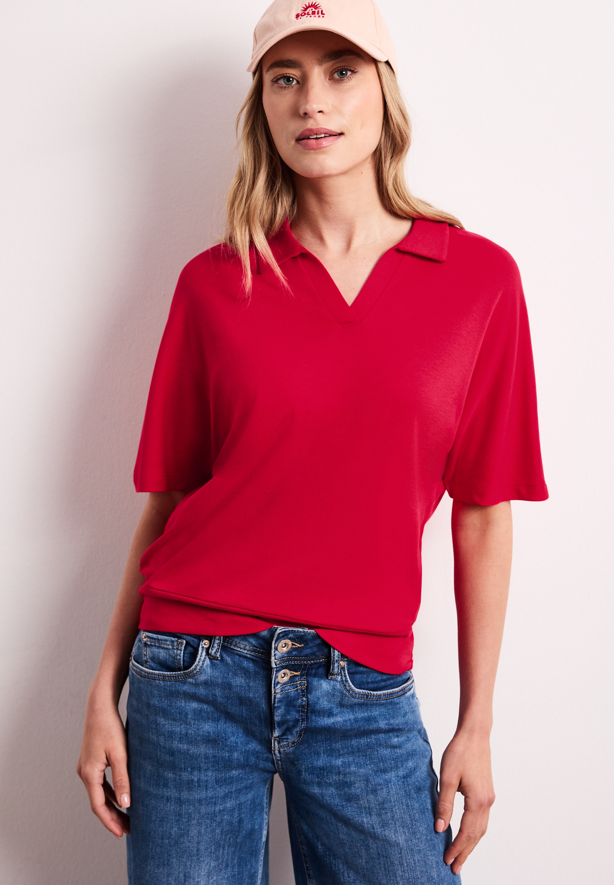 STREET ONE Poloshirt im soften Baumwoll-Mix