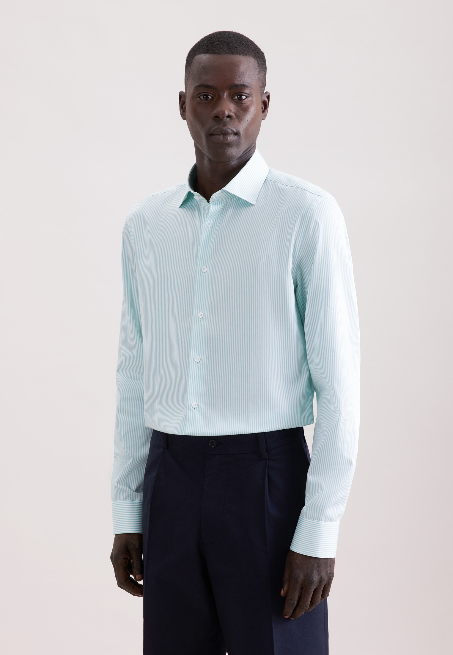 seidensticker Businesshemd "Schwarze Rose" Slim 1/1 Kentkragen Gestreift günstig online kaufen