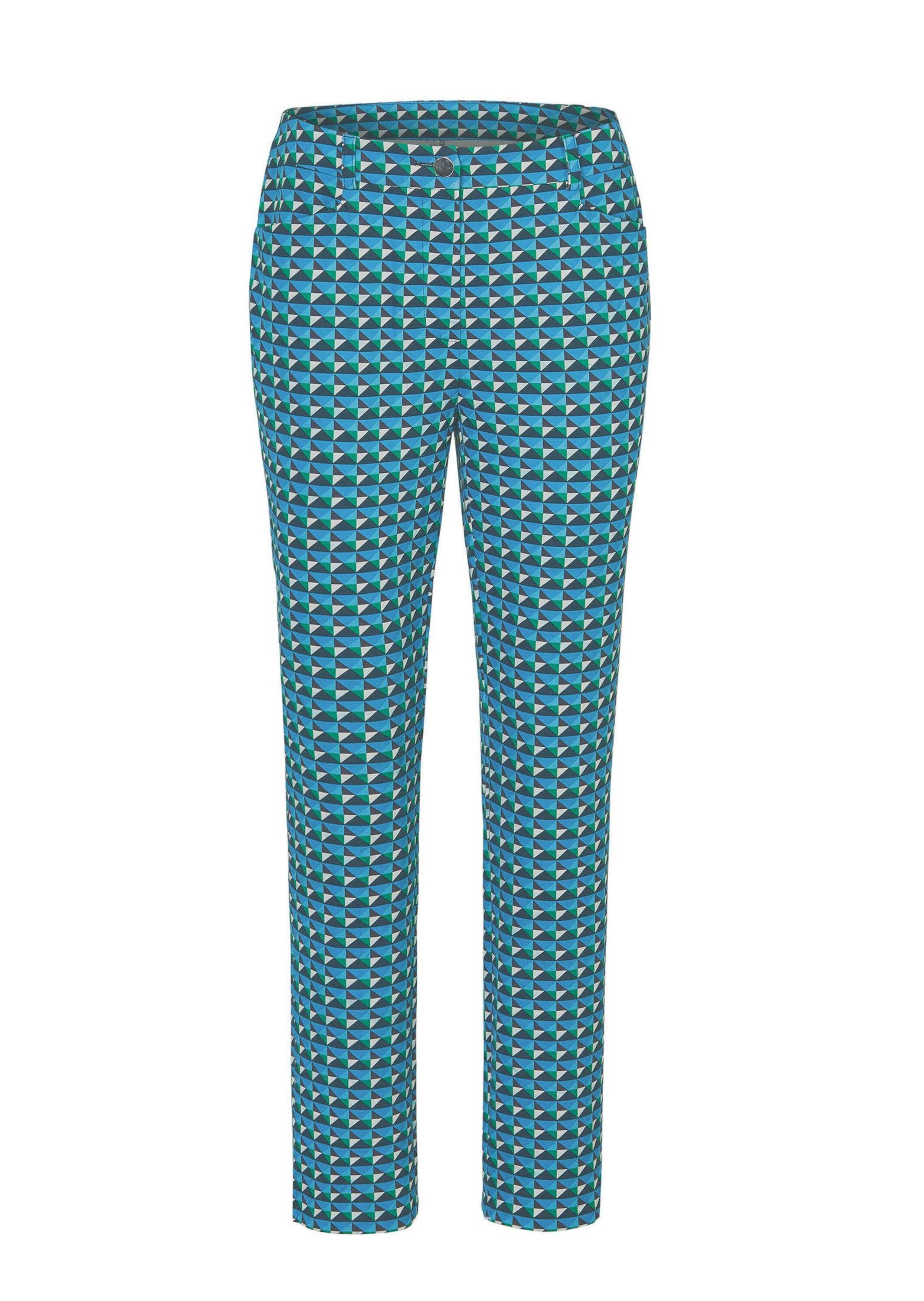 GOLDNER Stoffhose "Druckhose mit Minimaldessin" L-förmige Eingrifftaschen