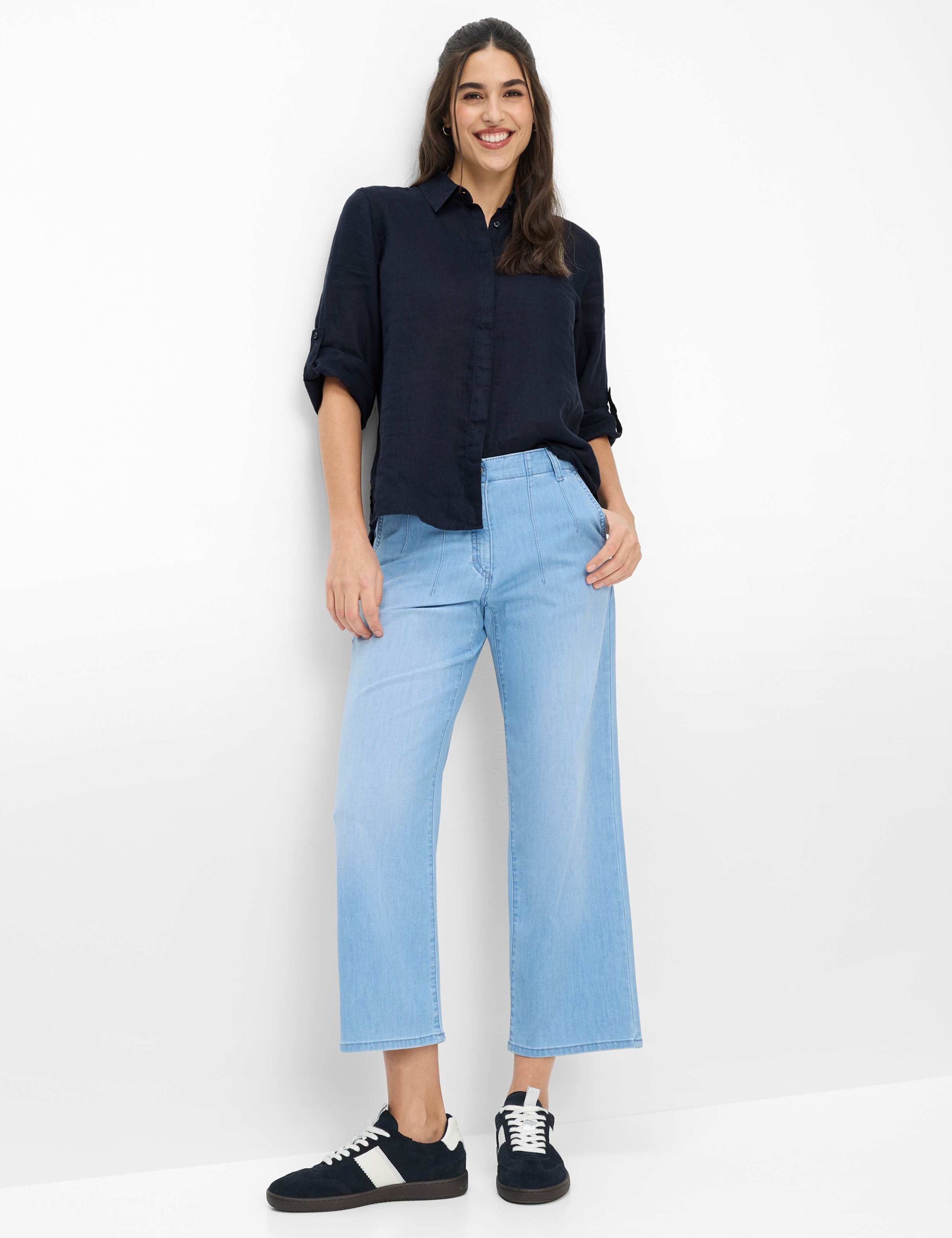 5-Pocket-Jeans BRAX "Style MAINE S", Damen, Gr. 36, Normalgrößen, hellblau, Denim/Jeans, 75% Baumwolle, 17% Polyester, 5% Elastomultiester, 3% Elasthan, Jeans 5-Pocket-Jeans 5
