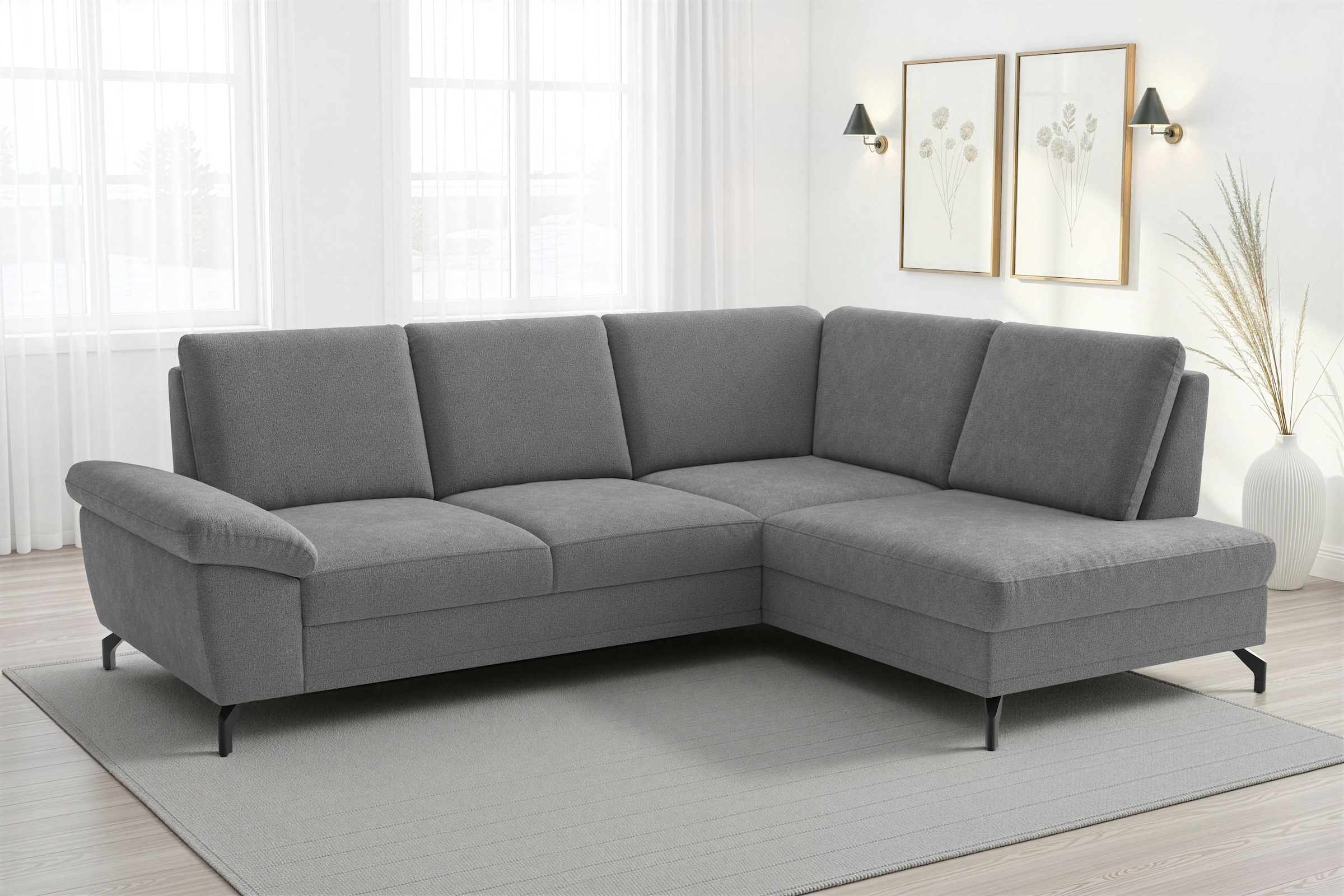 sit&more Ecksofa "Chelsea L-Form, B: 249 cm, Armteil- & Sitztiefenverstellung" optional Schlaffunktion und Bettkasten