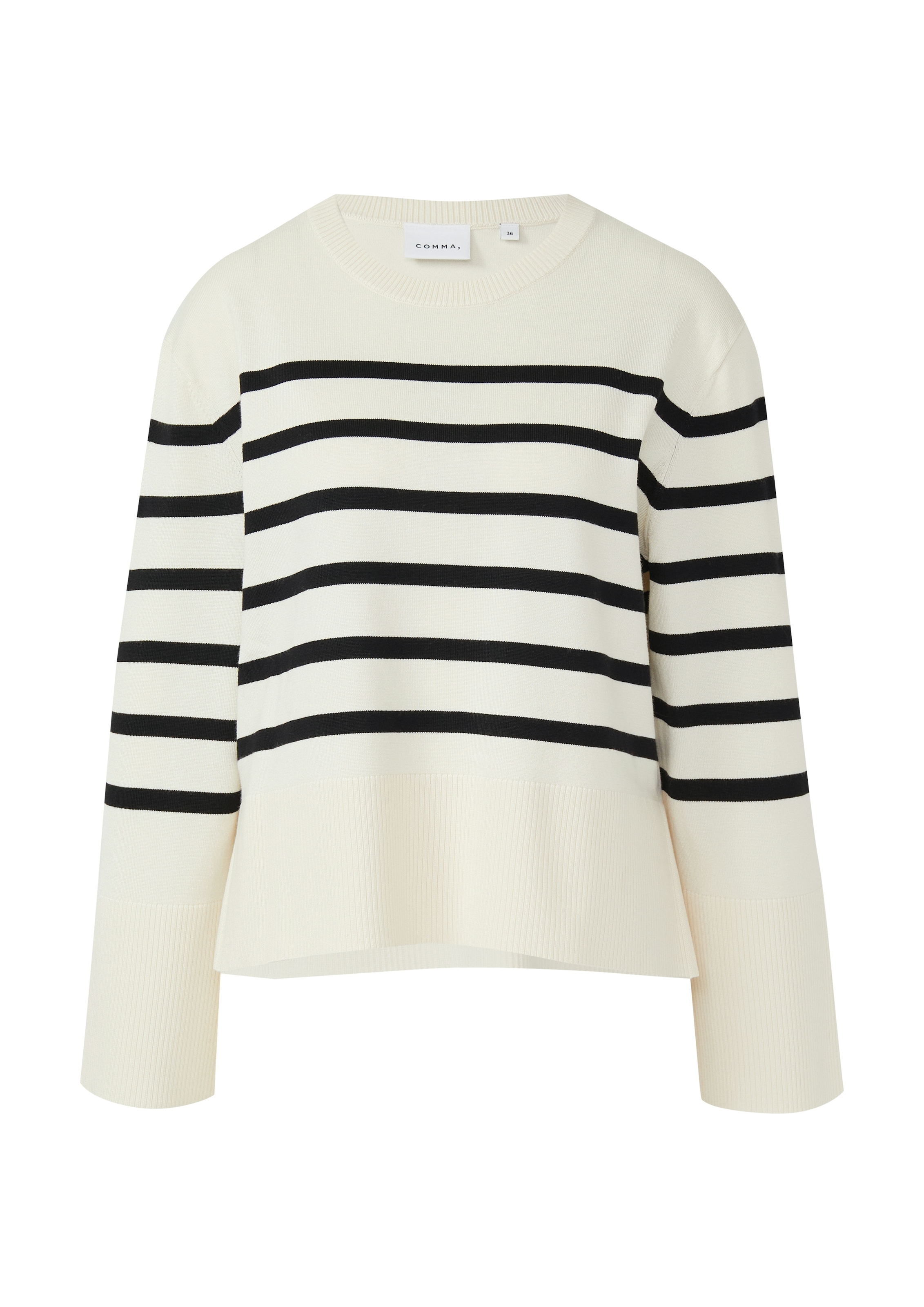 Comma Strickpullover geringelt, Rundhals