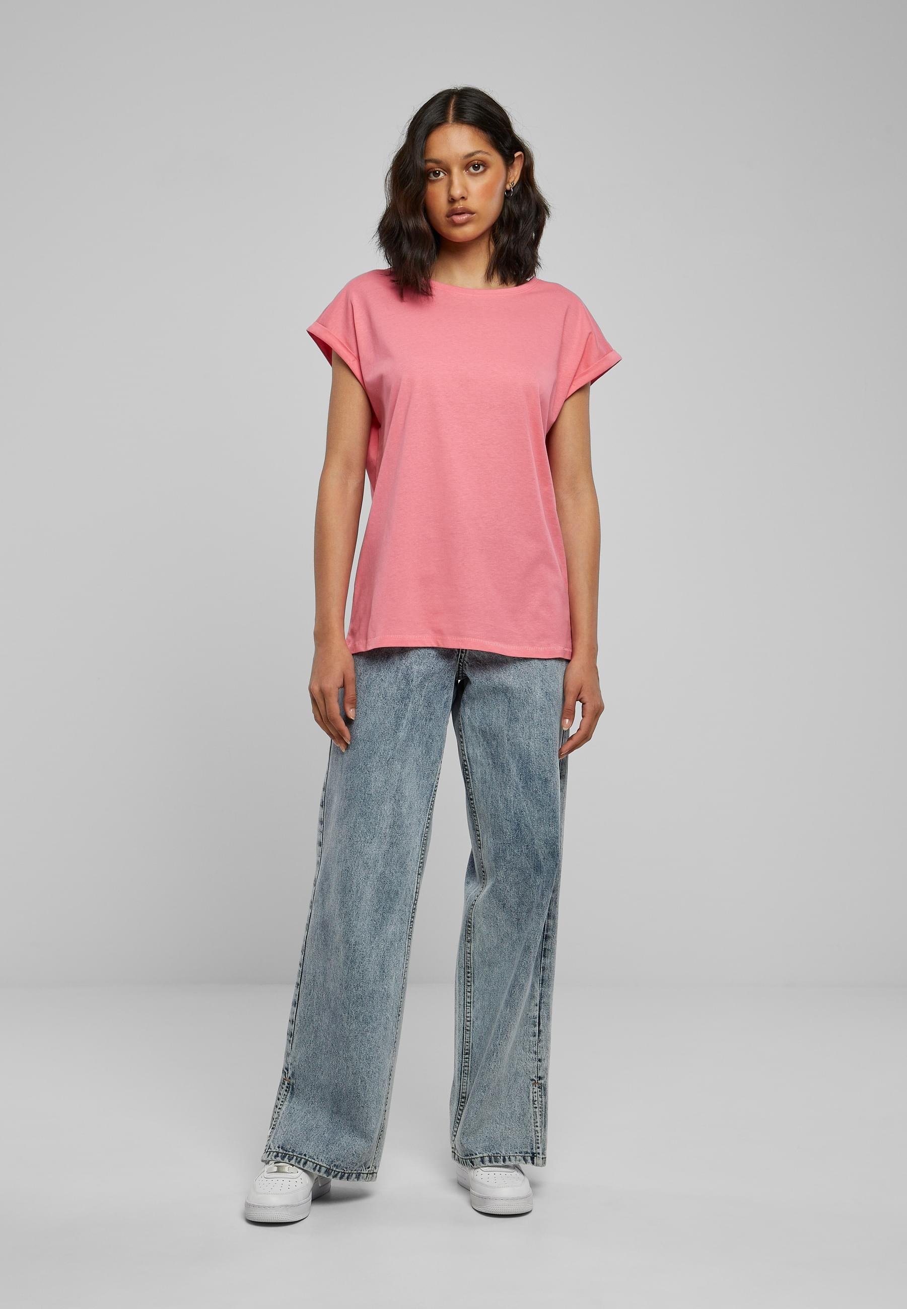 URBAN CLASSICS Kurzarmshirt »Urban Classics Damen Ladies Extended Shoulder Tee«, (1 tlg.)