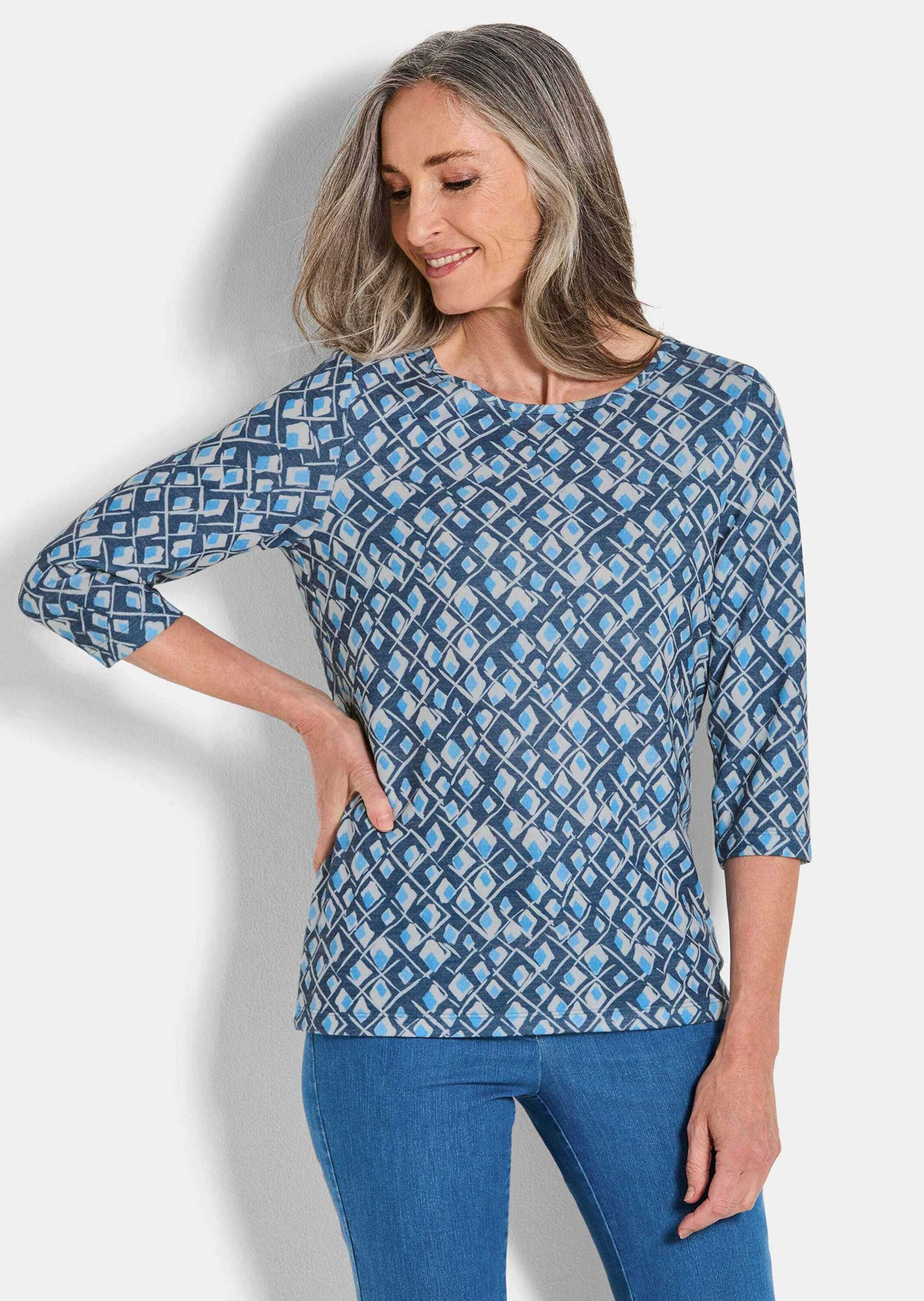 GOLDNER Print-Shirt »Kurzgröße Druckshirt aus flauschigem Jersey«