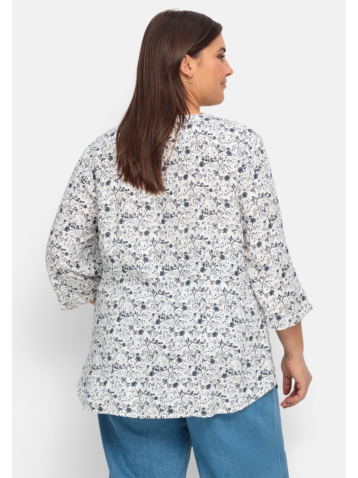 Sheego Shirtbluse »Große Größen«, online Blumenprint, transparent leicht BAUR | mit kaufen