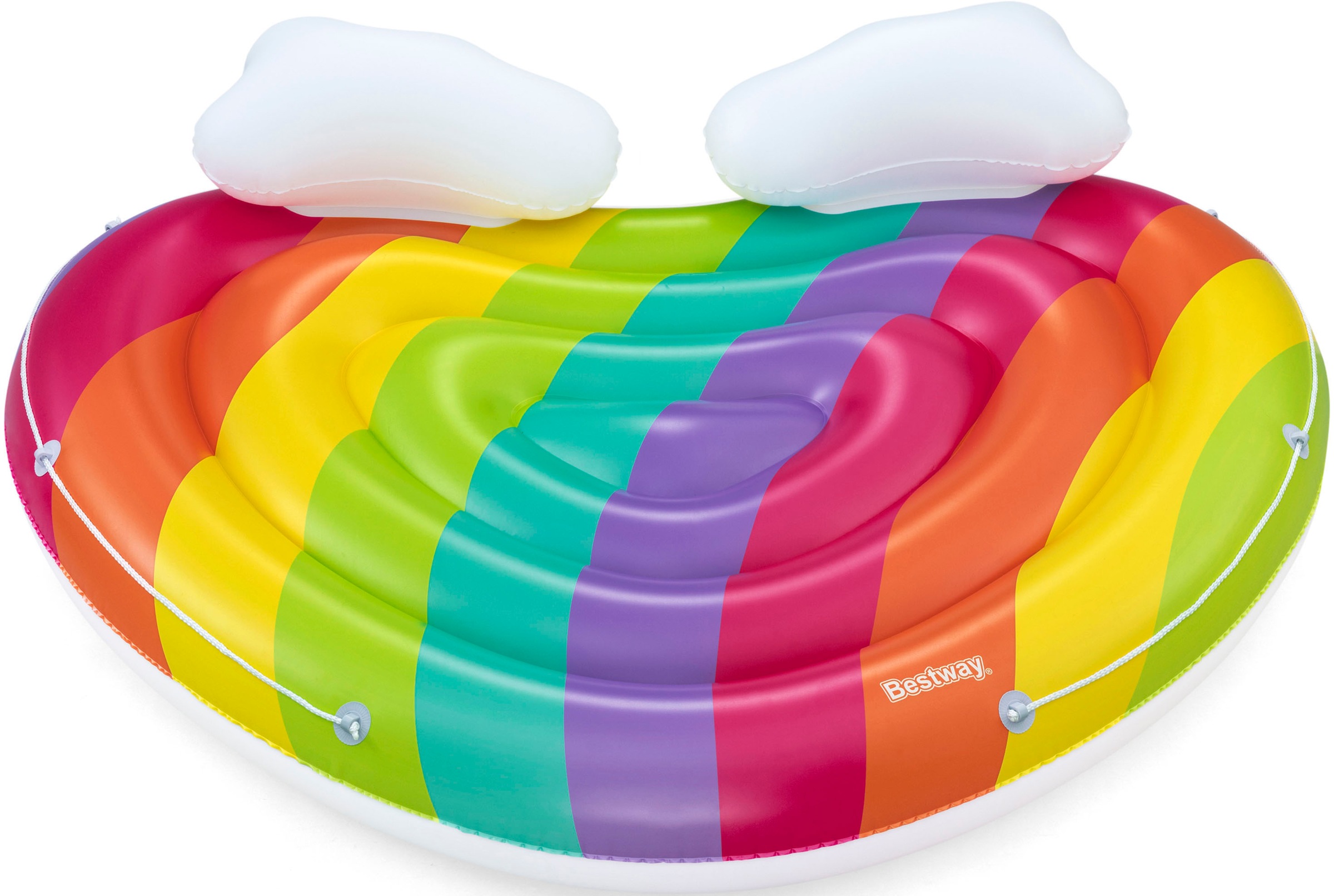 Bestway Badeinsel »Rainbow Dreams™«, 175x163 cm, mit Kopfkissen in Wolkenform