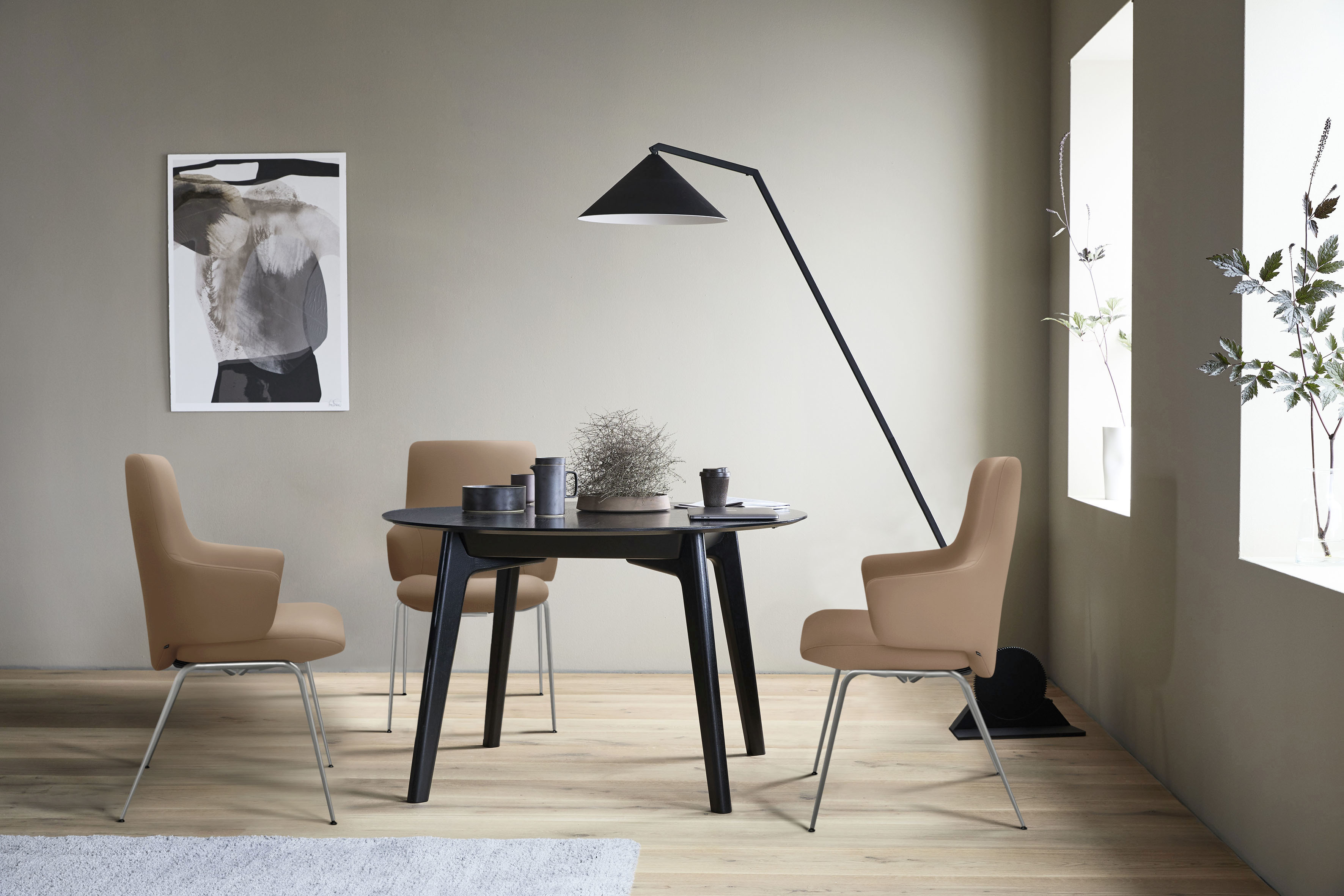 Stressless Polsterstuhl "Laurel" () Low Back mit Armlehne, Größe L, mit Beinen aus Stahl in Chrom matt