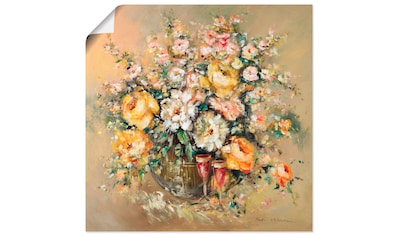 Wandbild »Blumen und Spirituosen«, Blumen, (1 St.)