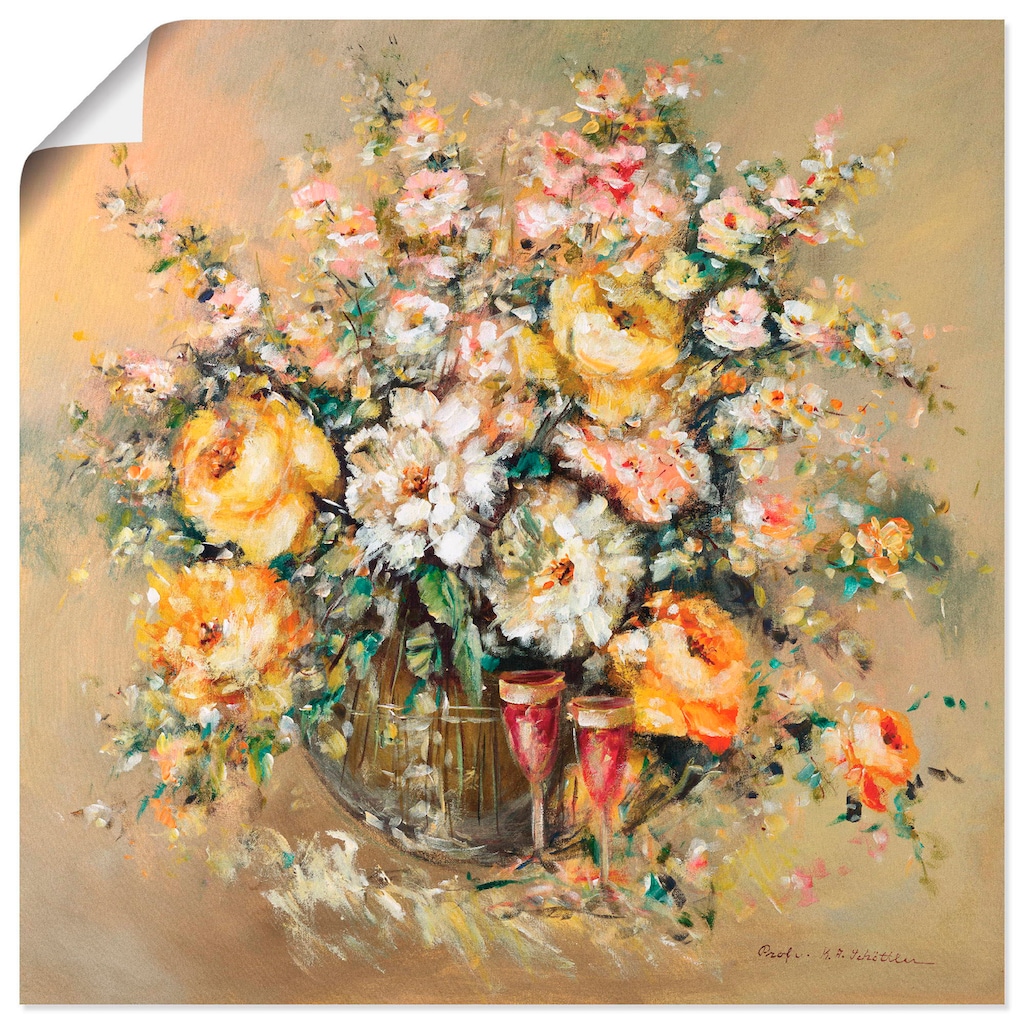 Artland Wandbild »Blumen und Spirituosen«, Blumen, (1 St.)