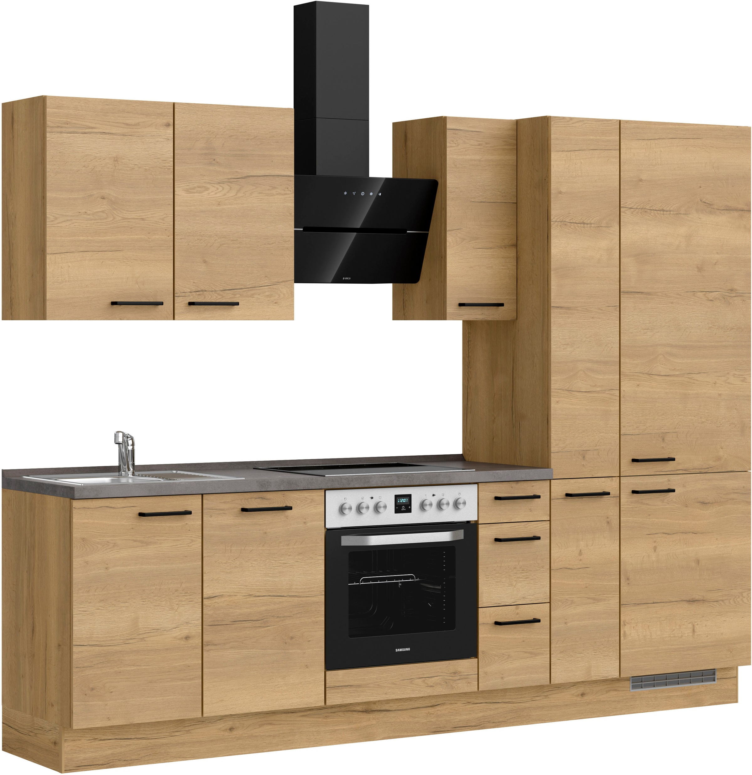 nobilia® Küchenzeile »"Structura II"«, vormontiert, Ausrichtung wählbar, Breite 270 cm, wahlw. mit E-Geräten