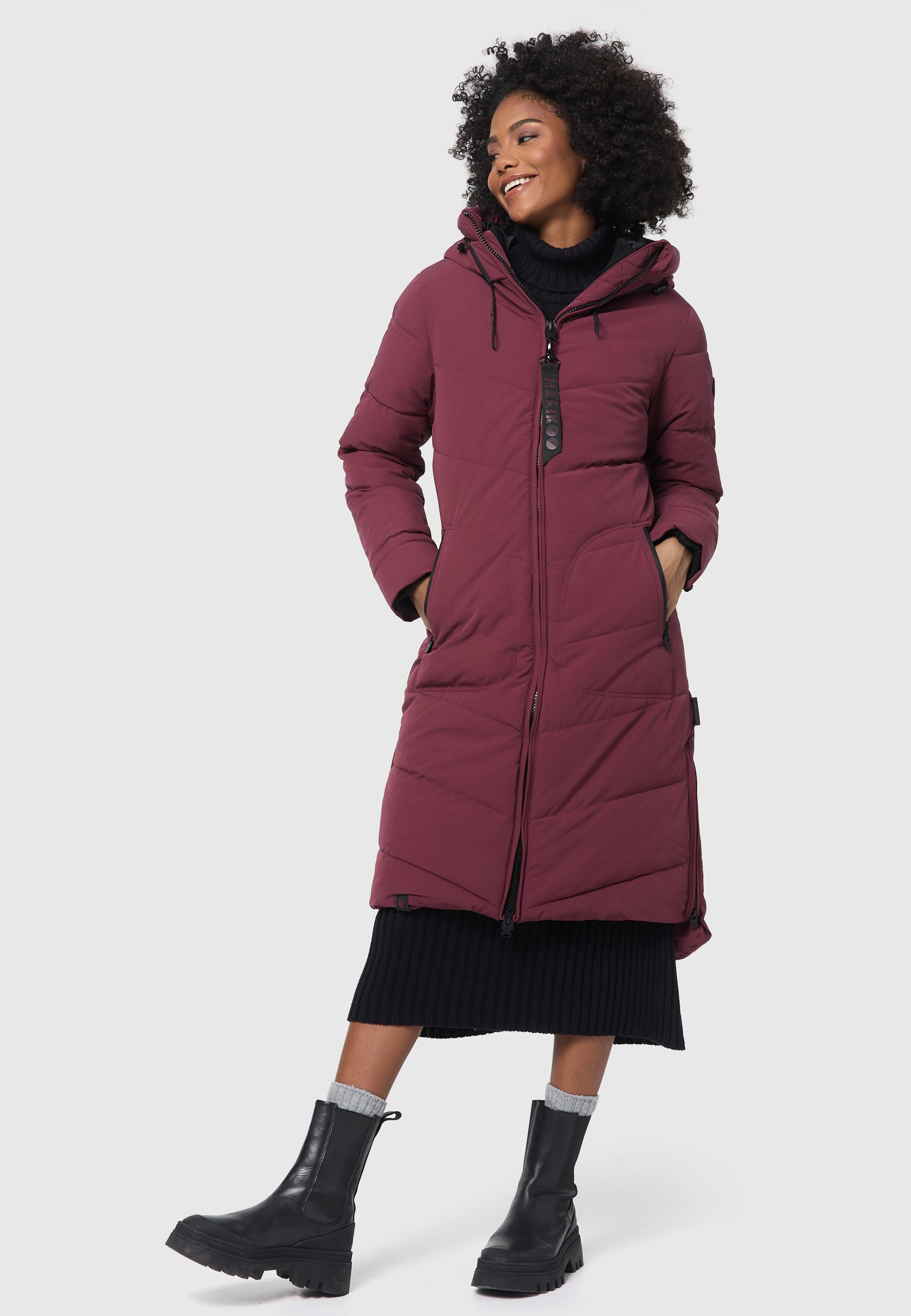 Marikoo Winterjacke "Benikoo", langer Winter Mantel gesteppt günstig online kaufen