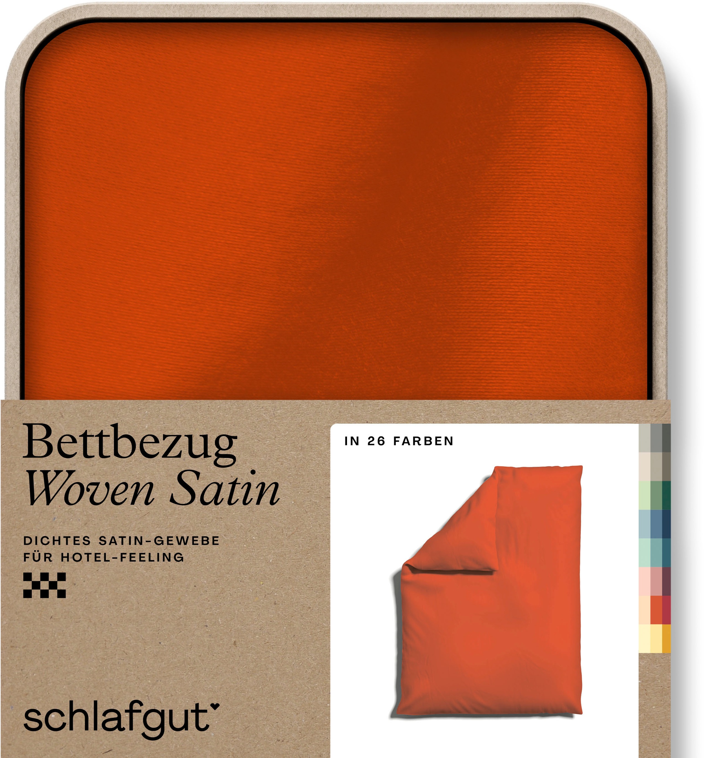 Schlafgut Bettbezug "Premium Woven Satin, 100% Baumwolle, Fadendichte 300TC" besonders dicht gewebt, Mix & Match: passender Kissenbezug erhältlich