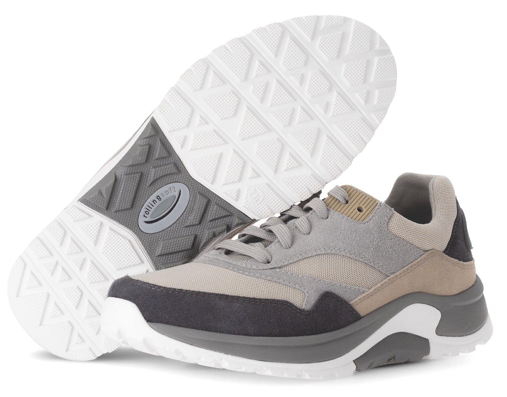 Gabor Rollingsoft Keilsneaker, Freizeitschuh, Halbschuh, Schnürschuh mit Wechselfußbett, Weite G