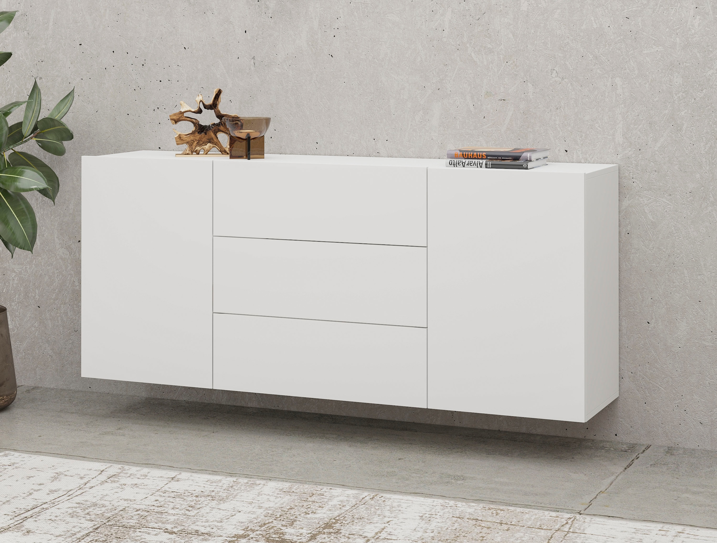 Home affaire Sideboard "Ava, Breite 140 cm, hängend und stehend montierbar" günstig online kaufen
