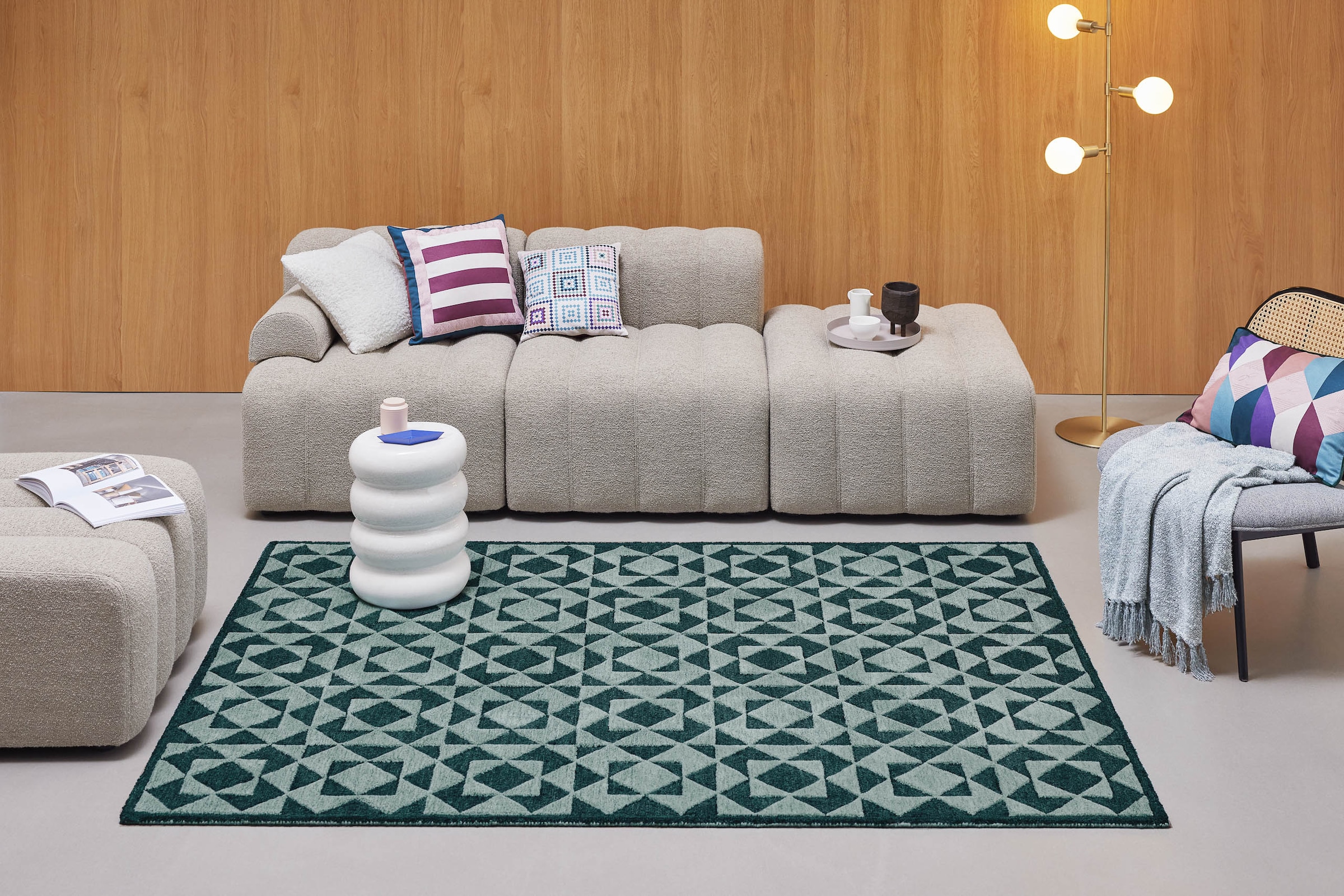 Wecon home Teppich »Downtown«, rechteckig, 10 mm Höhe, handgefertigt, pflegeleicht, Fasermix, Wohnzimmer, Schlafzimmer
