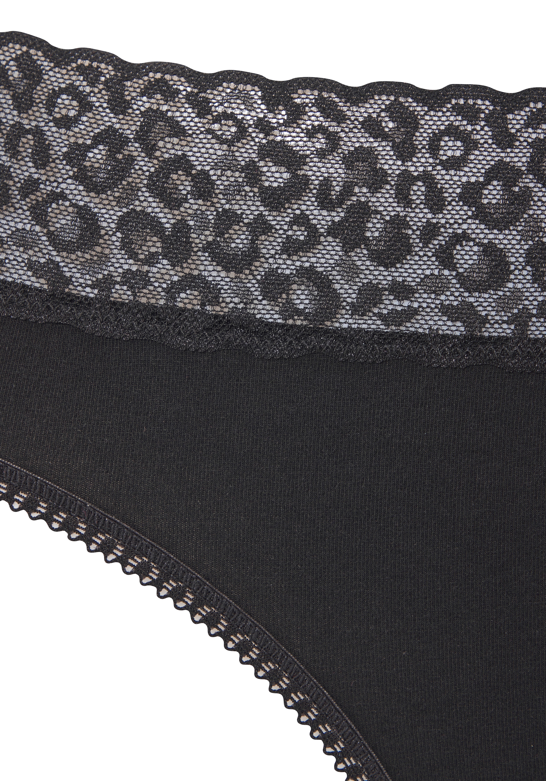 LASCANA Jazz-Pants Slips 4er Pack,  aus elastischer Baumwolle mit Leo-Spitze