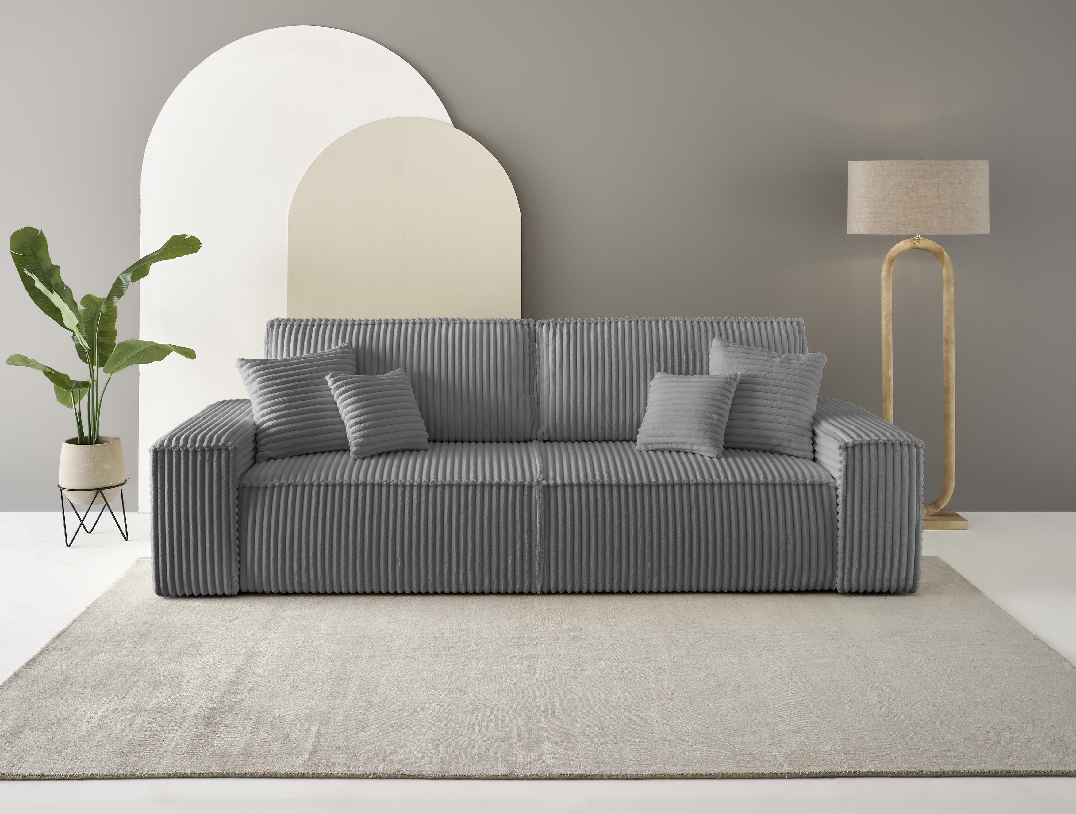 OTTO home 3-Sitzer "FINNLEY Cord, Schlafsofa 257 cm - OTTO. Verlässliche Qualität." mit Bettkasten, in Bouclé, Struktur fein und Mega Cord