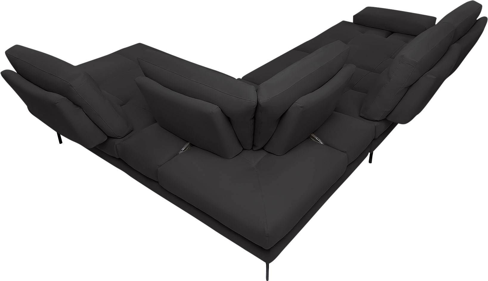 CALIA ITALIA Ecksofa »Toby Wing, L-Form, Designsofa mit sensationellem Sitzkomfort«, Sitztiefenverstellung, funktionale Ecke, Füße in schwarz matt