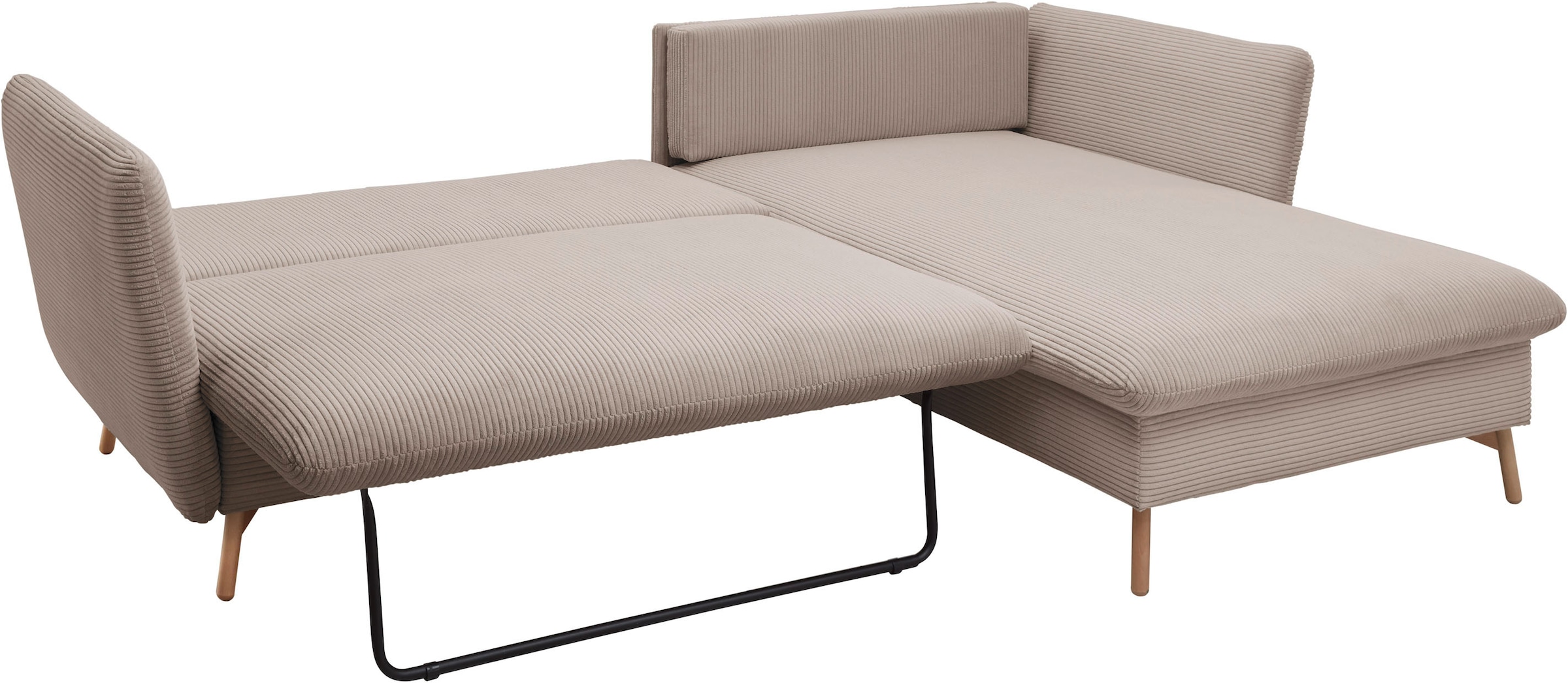 andas Ecksofa »MERLE, 258 cm, L-Form, traumhafter Cord,«, mit Bettfunktion und Bettkasten, Liegefläche 224 x 139