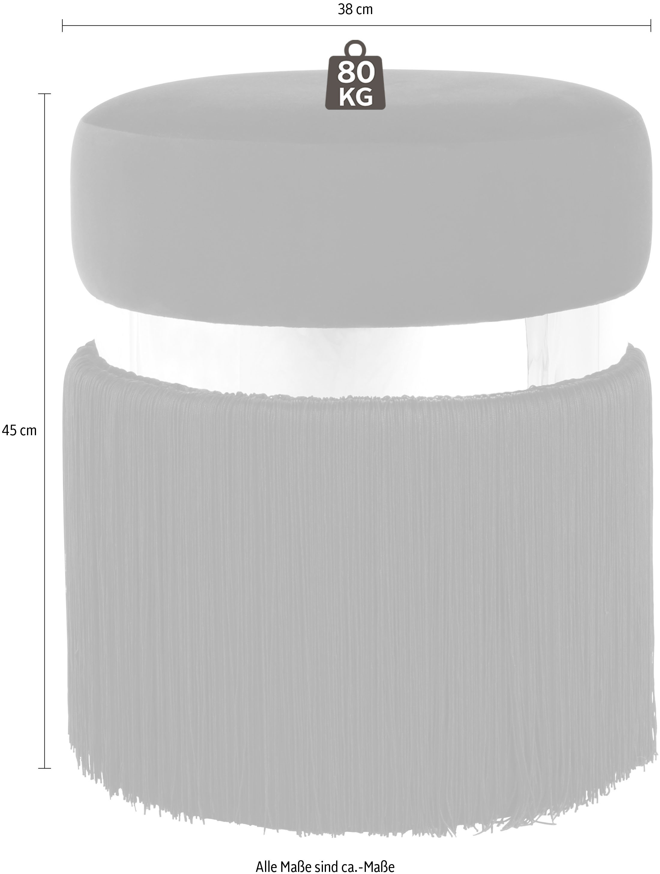 Kayoom Sitzhocker »Hocker Rebecca 925, Sitzpouf in runder Form,mit samtigem Bezug«, (1 St.), pflegeleicht, modern, vielseitig verwendbar, Sitzfläche gepolstert
