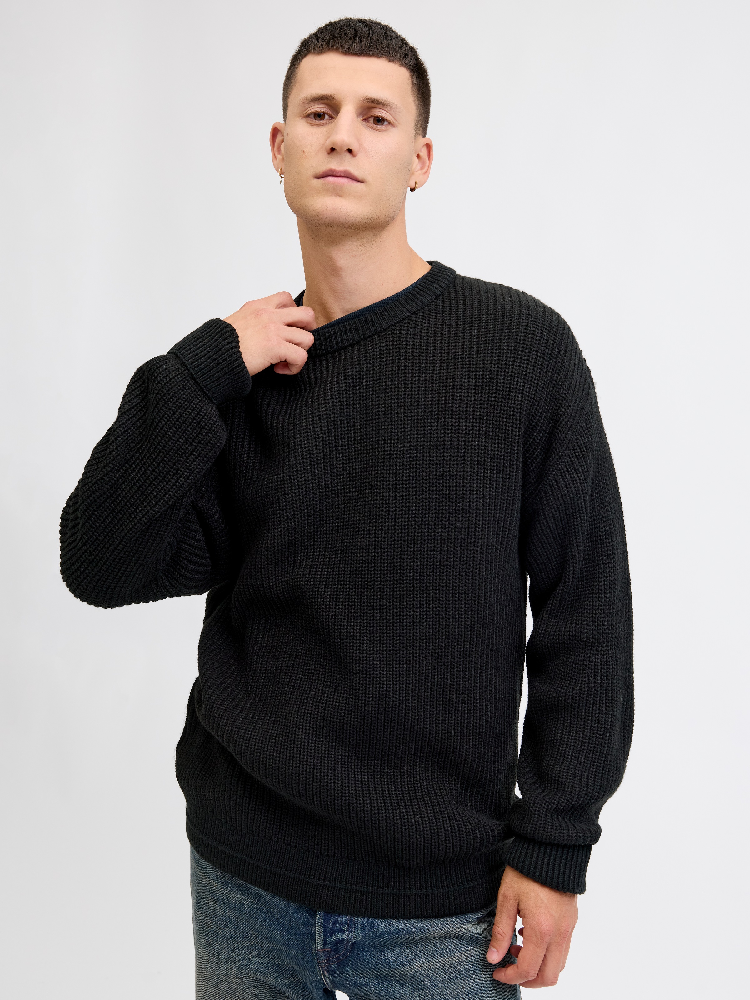 Jack & Jones Rundhalspullover "JJKAITO KNIT CREW NECK BF" günstig online kaufen