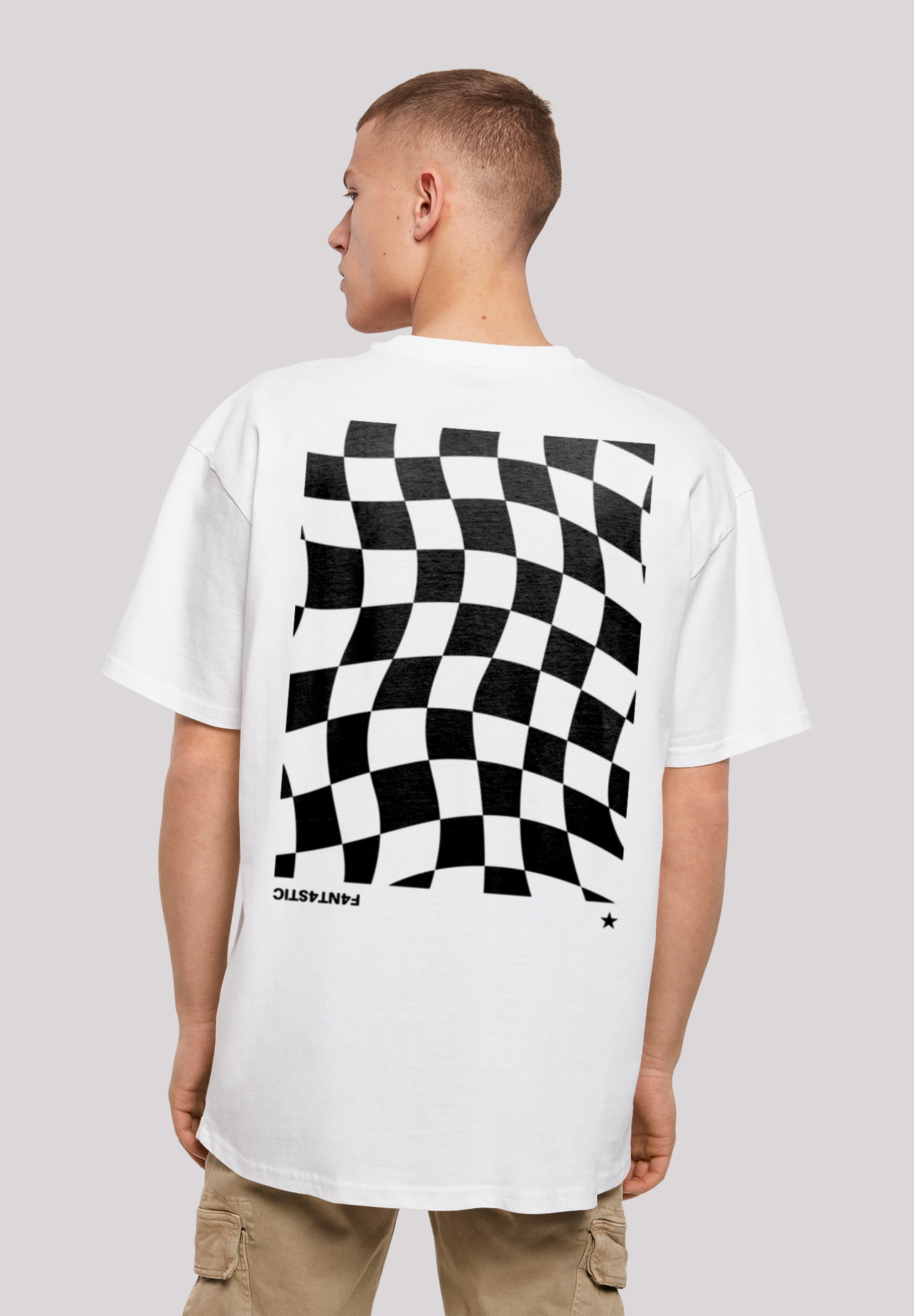 T-Shirt »Wavy Schach Muster«, Print