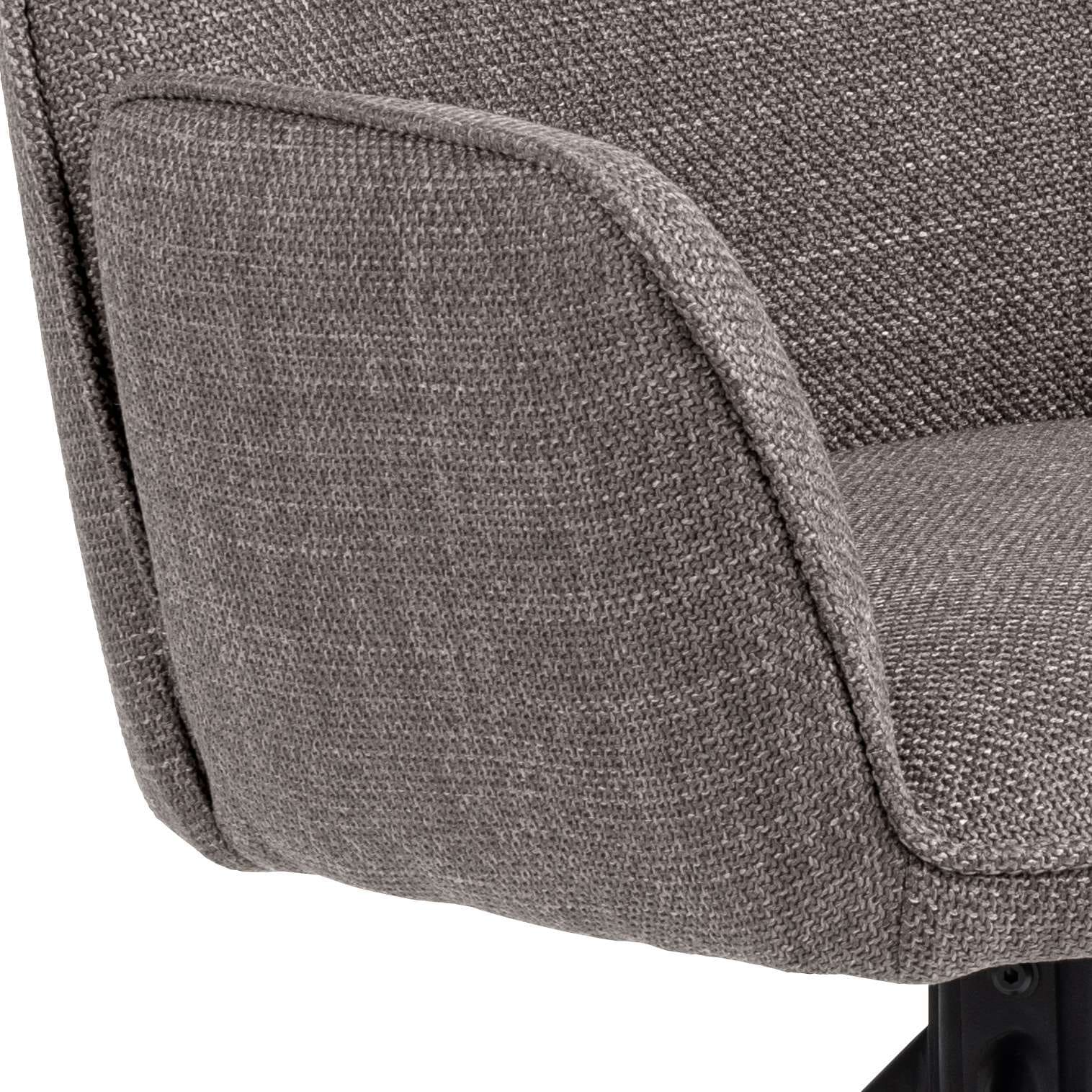 ACTONA GROUP Esszimmerstuhl »Glenda Armlehnstuhl, Polsterstuhl,«, Luxus-Microfaser, gepolstert, mit Armlehne, schwarze Stahlbeine, drehbar, 2er-Set
